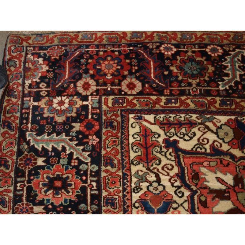 Asian Antique Heriz Carpet, Deep Plumb Red For Sale