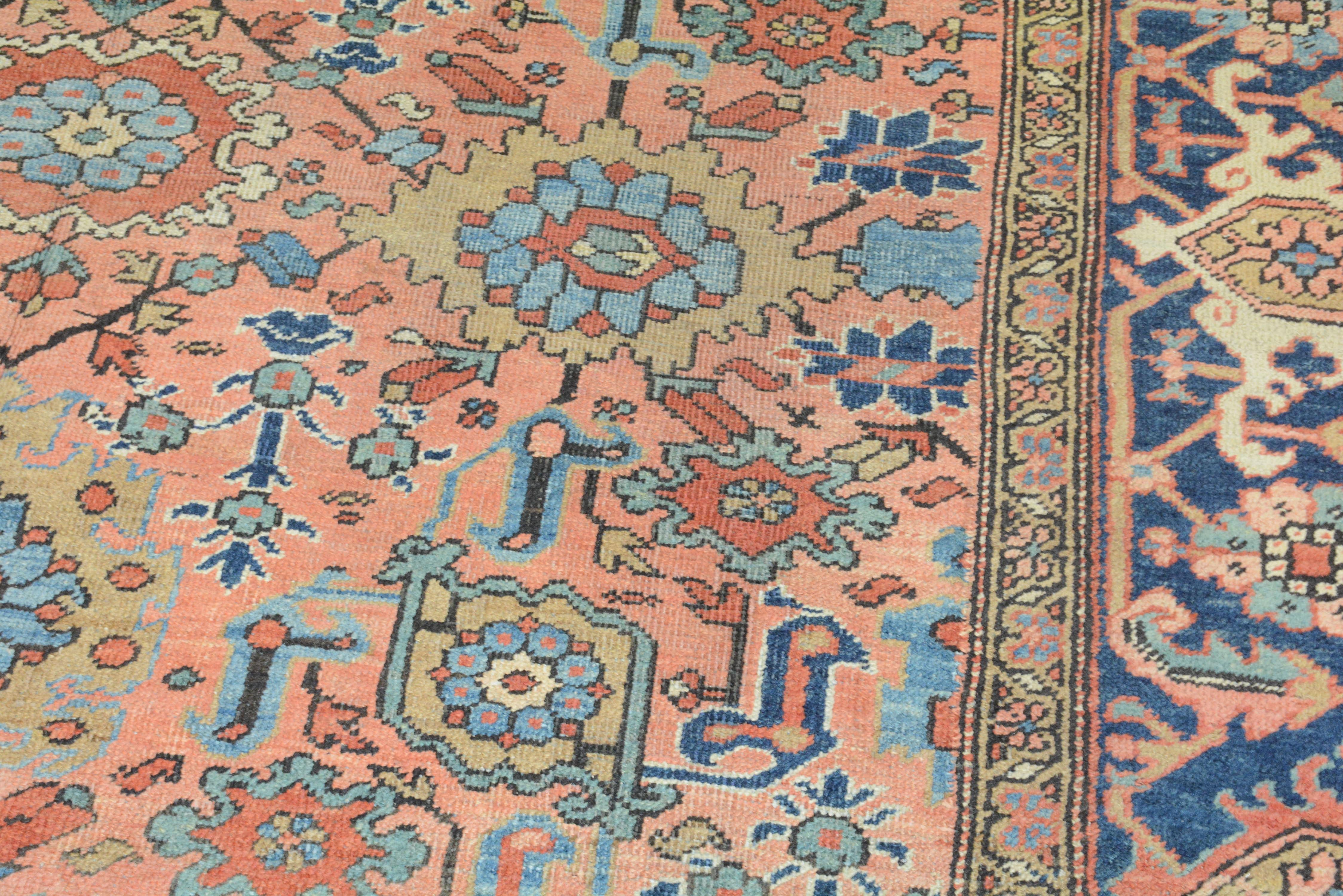Mid-20th Century Antique Heriz Carpet For Sale