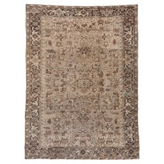 Antique Heriz Carpet, Neutral Palette, circa 1920s