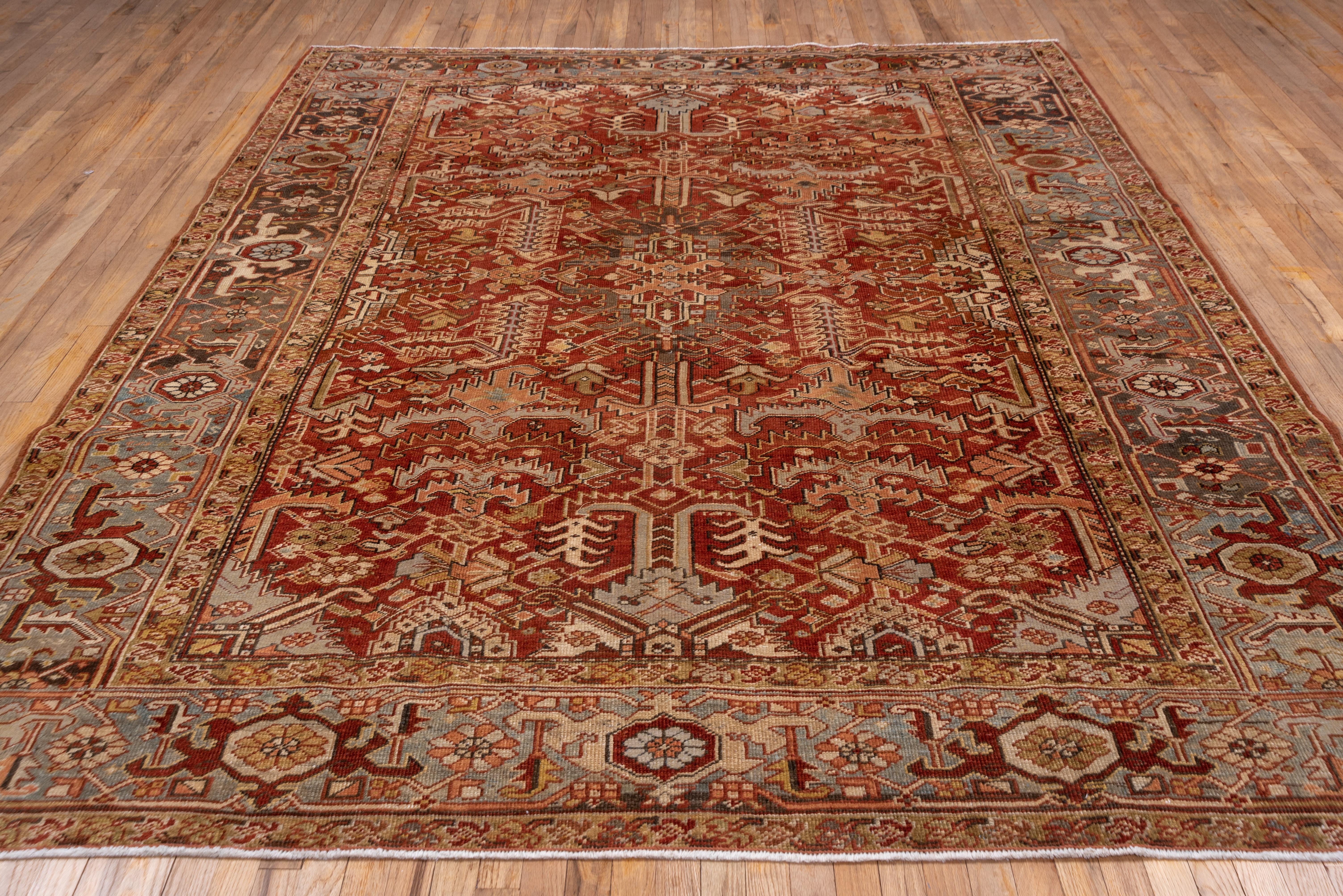 Heriz Serapi Antique Heriz Carpet, Red Field, All-Over Field For Sale