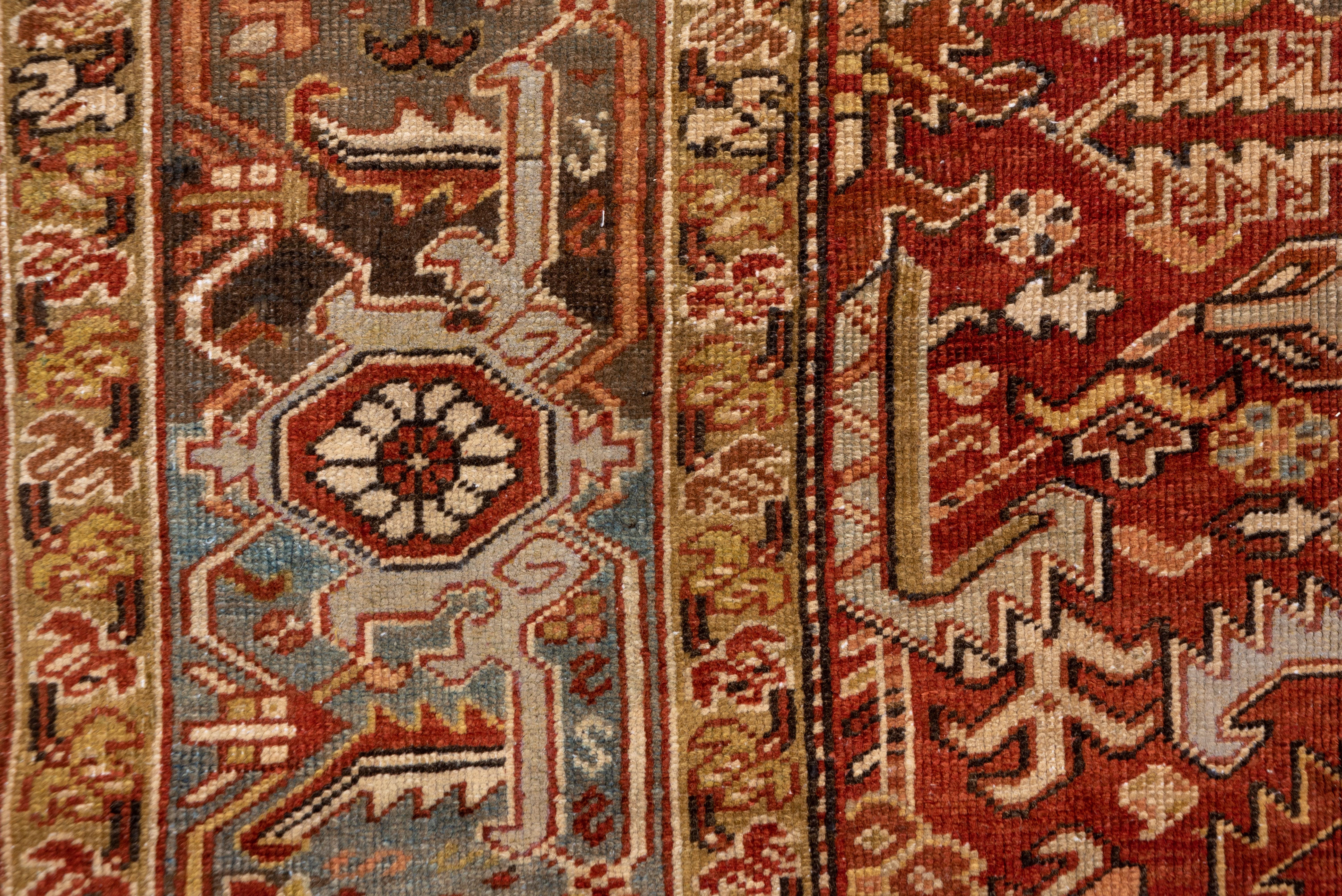 Antique Heriz Carpet, Red Field, All-Over Field In Good Condition For Sale In New York, NY