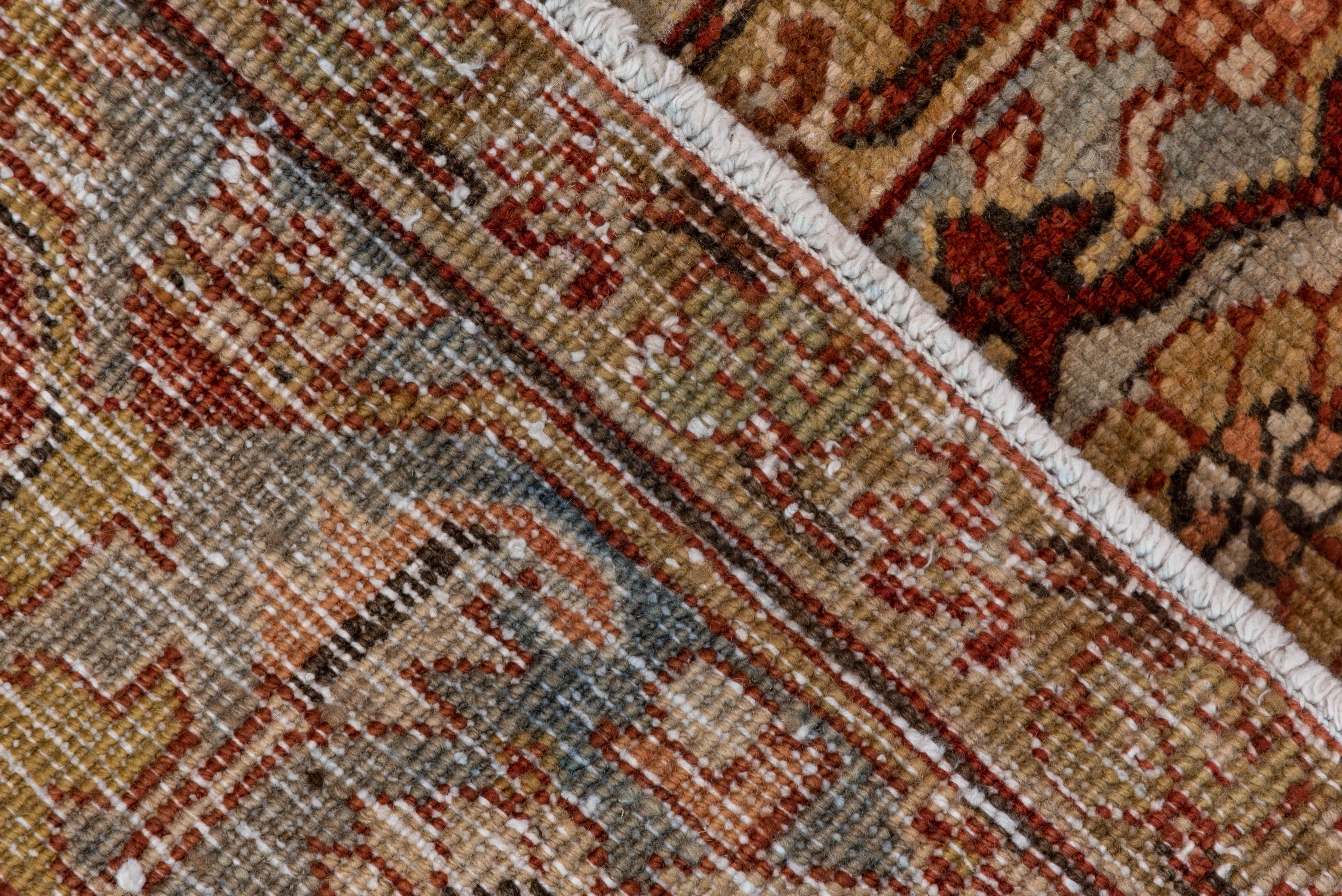Mid-20th Century Antique Heriz Carpet, Red Field, All-Over Field For Sale