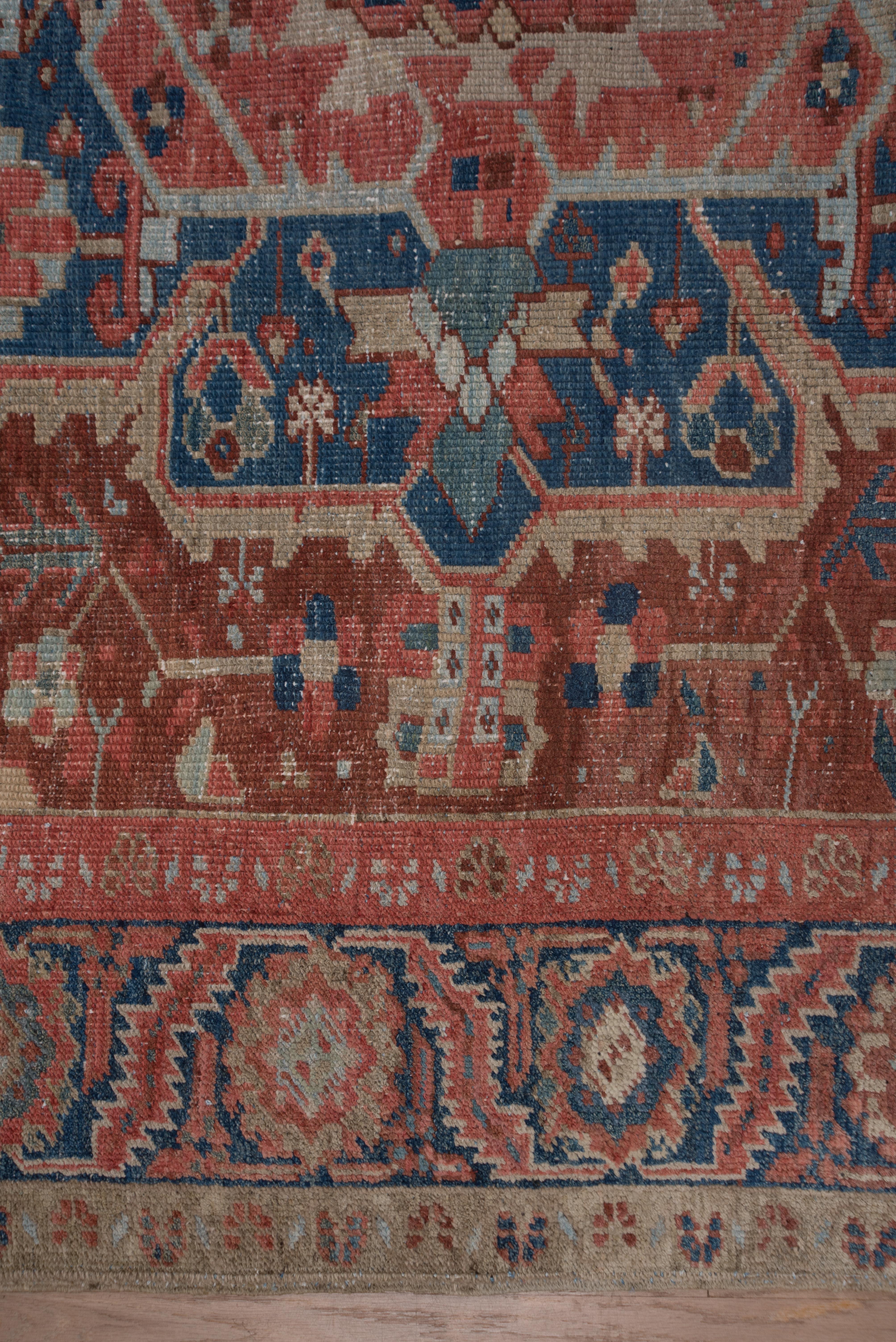 Persian Antique Heriz Carpet, Soft Palette, circa 1910s