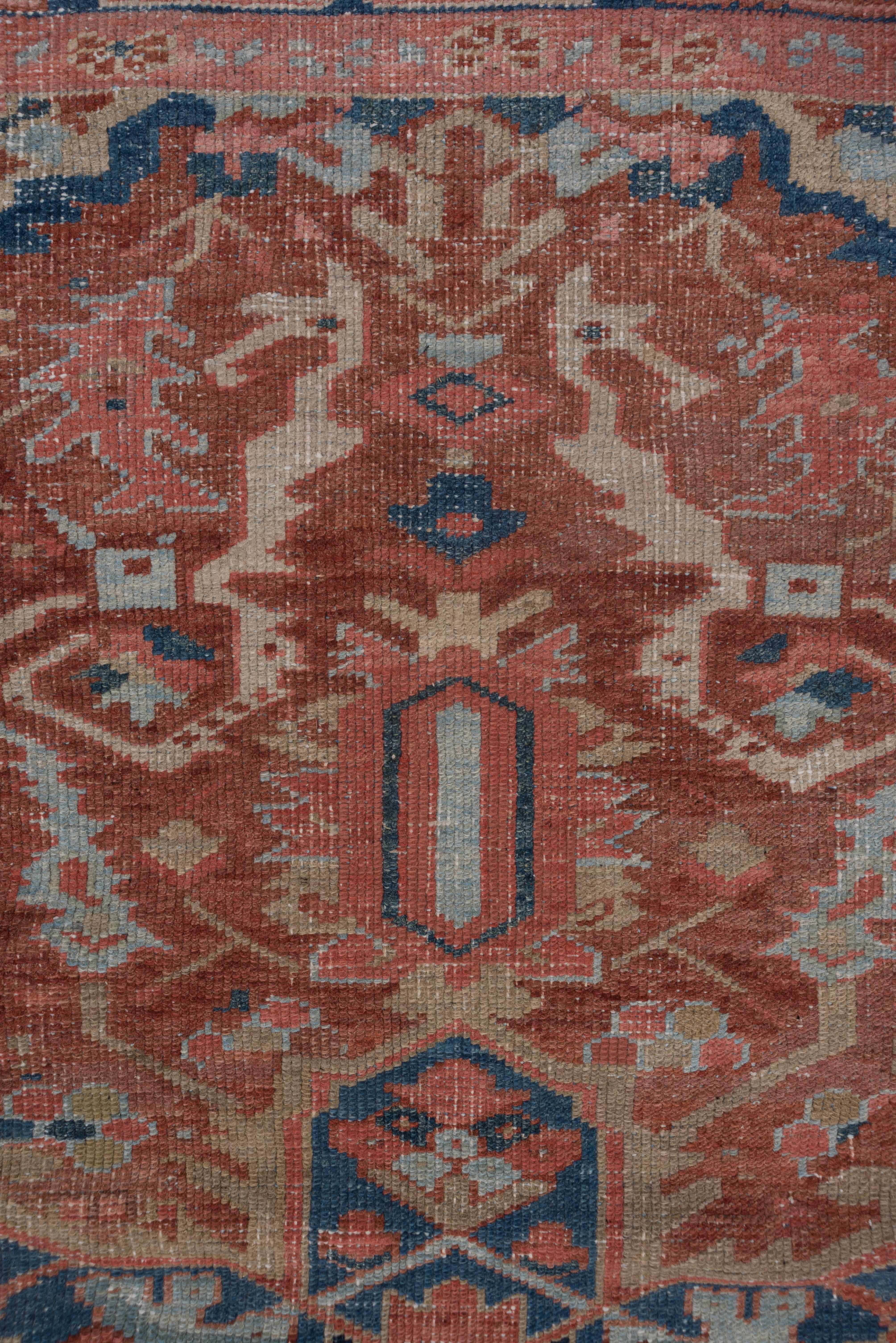 Wool Antique Heriz Carpet, Soft Palette, circa 1910s