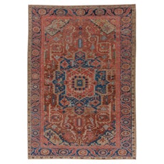Antique Heriz Carpet, Soft Palette, circa 1910s