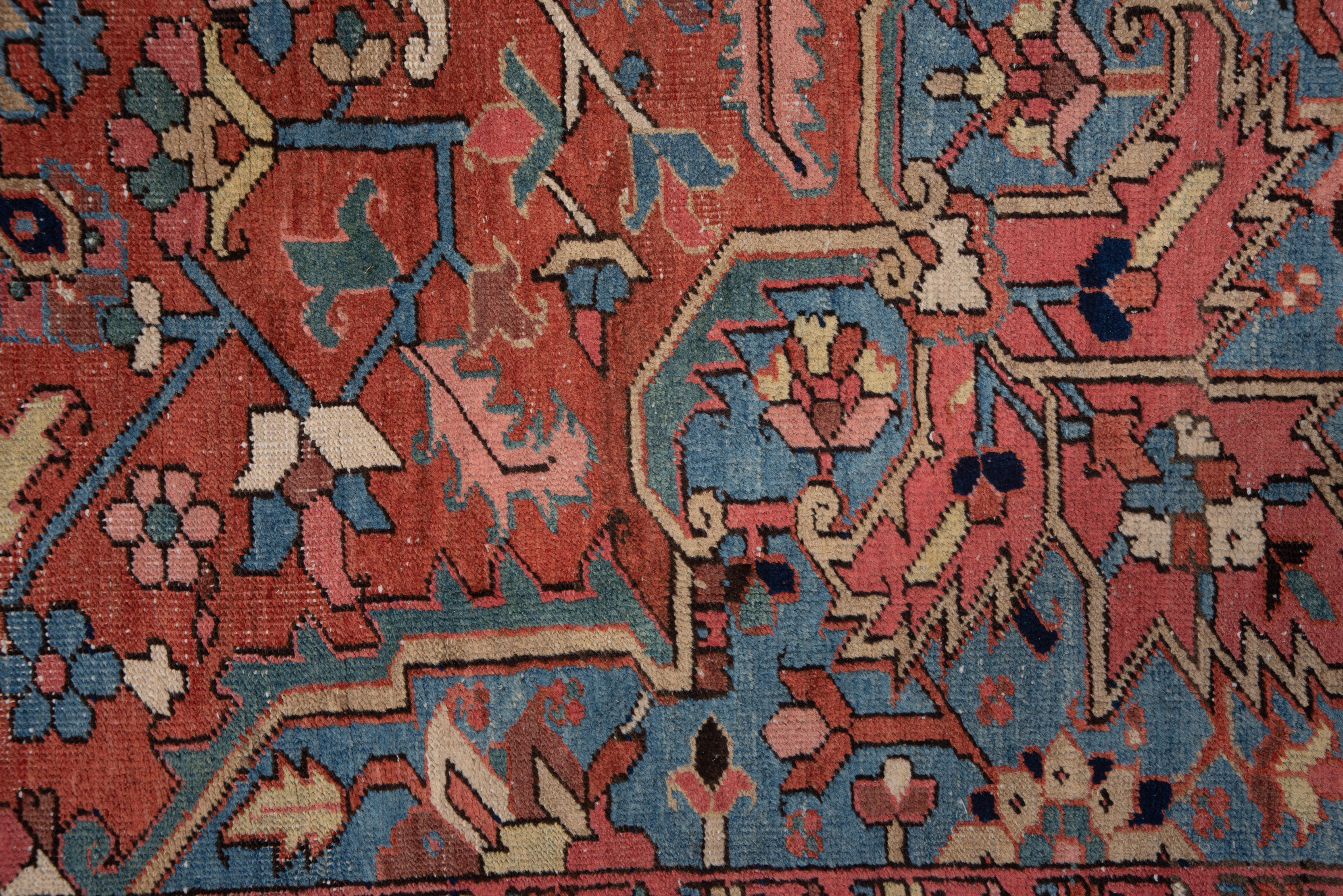 Hand-Knotted Antique Heriz Carpet, Soft Palette, circa 1920s For Sale