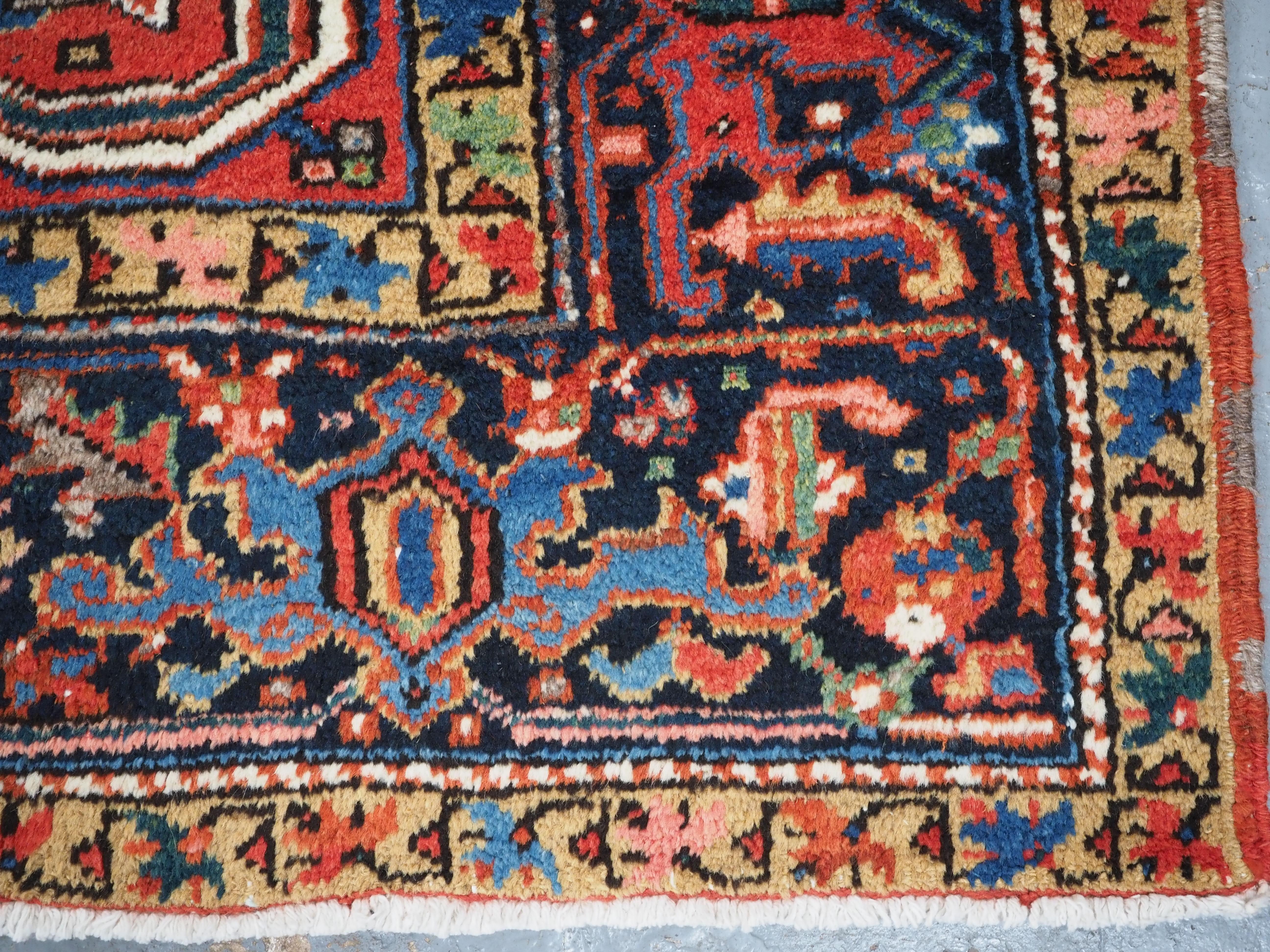 Antique Heriz carpet with a traditional all over design, circa 1910. For Sale 8