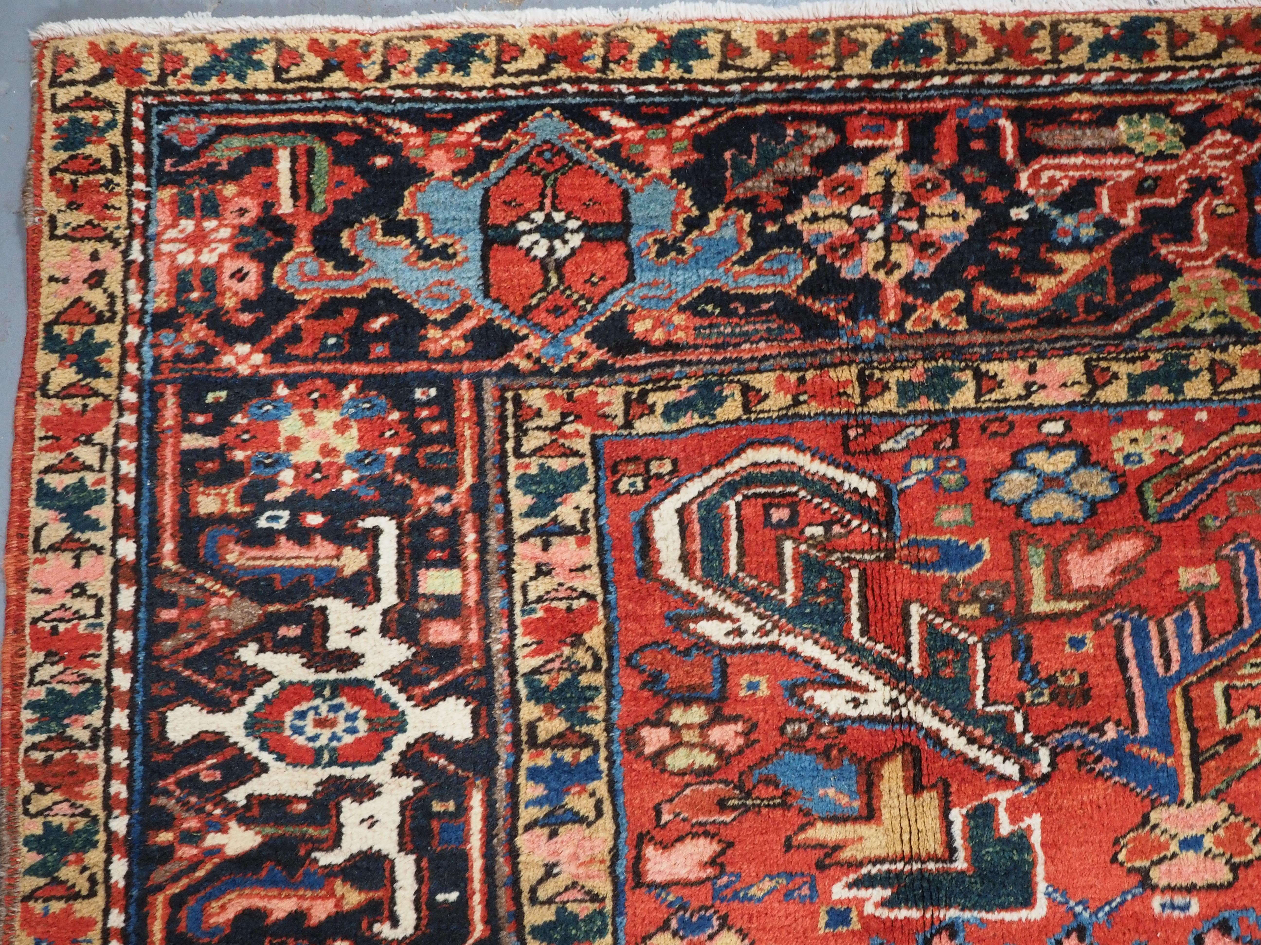 Antique Heriz carpet with a traditional all over design, circa 1910. For Sale 2