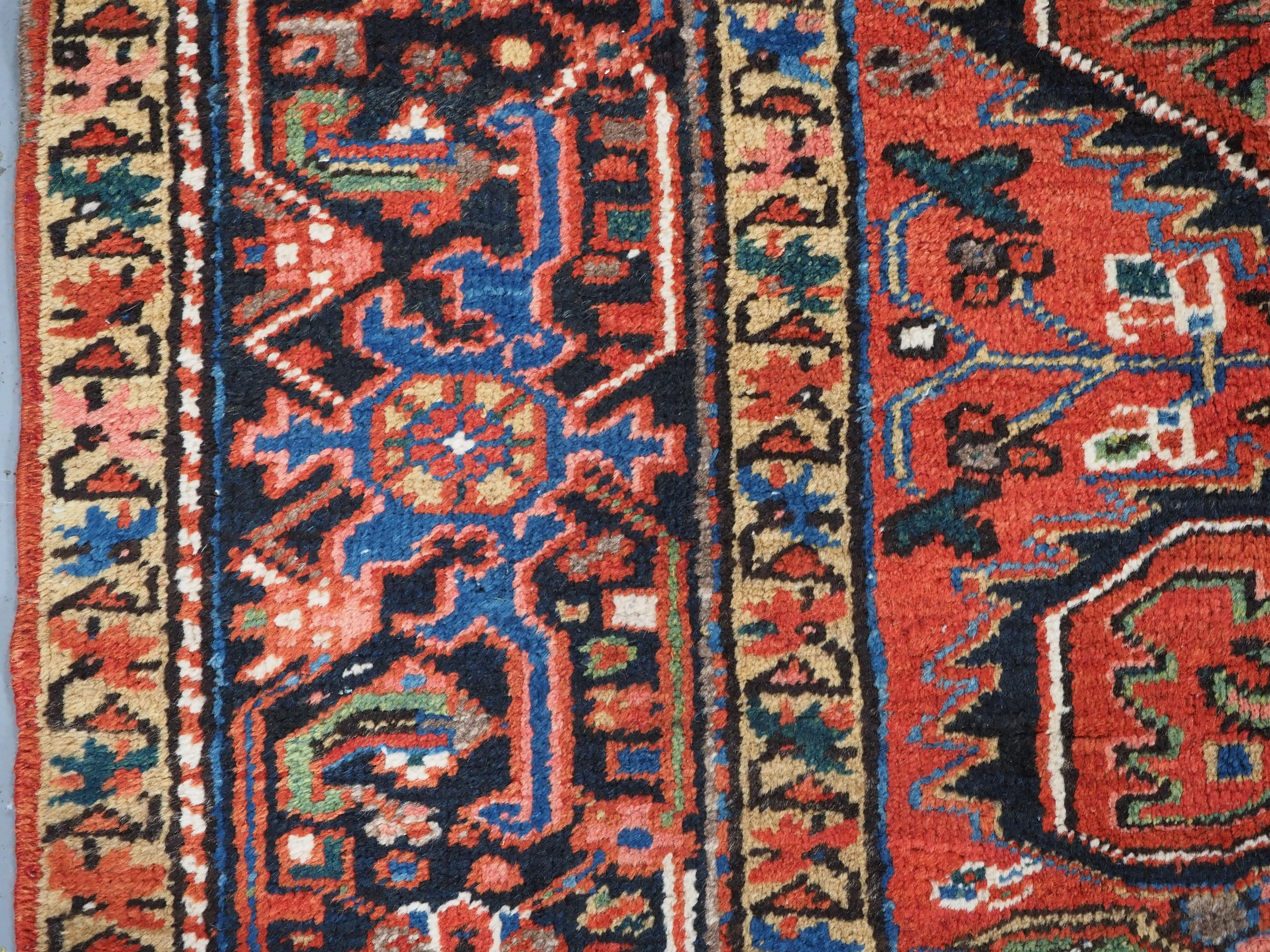 Antique Heriz carpet with a traditional all over design, circa 1910. For Sale 3