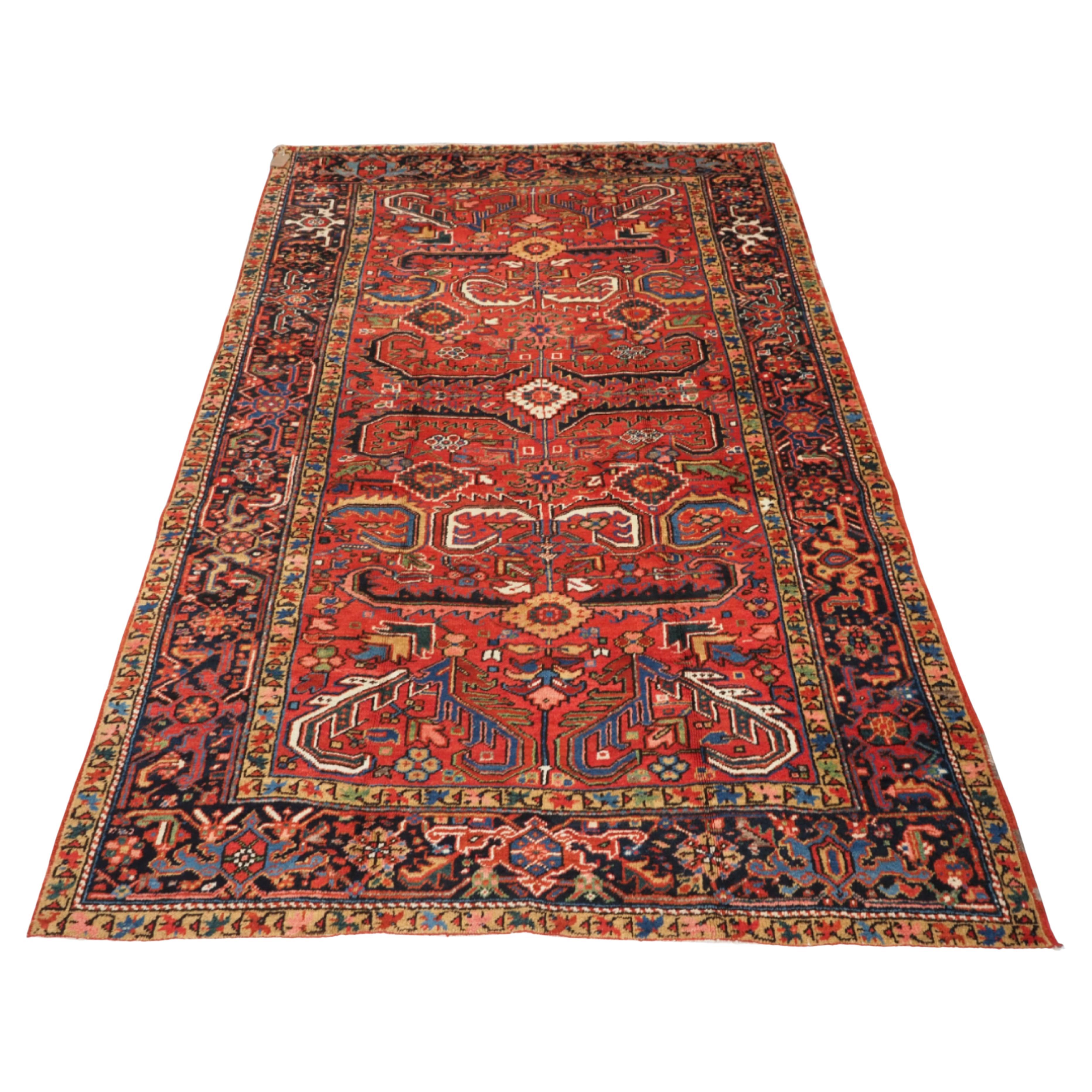 Antique Heriz carpet with a traditional all over design, circa 1910. For Sale