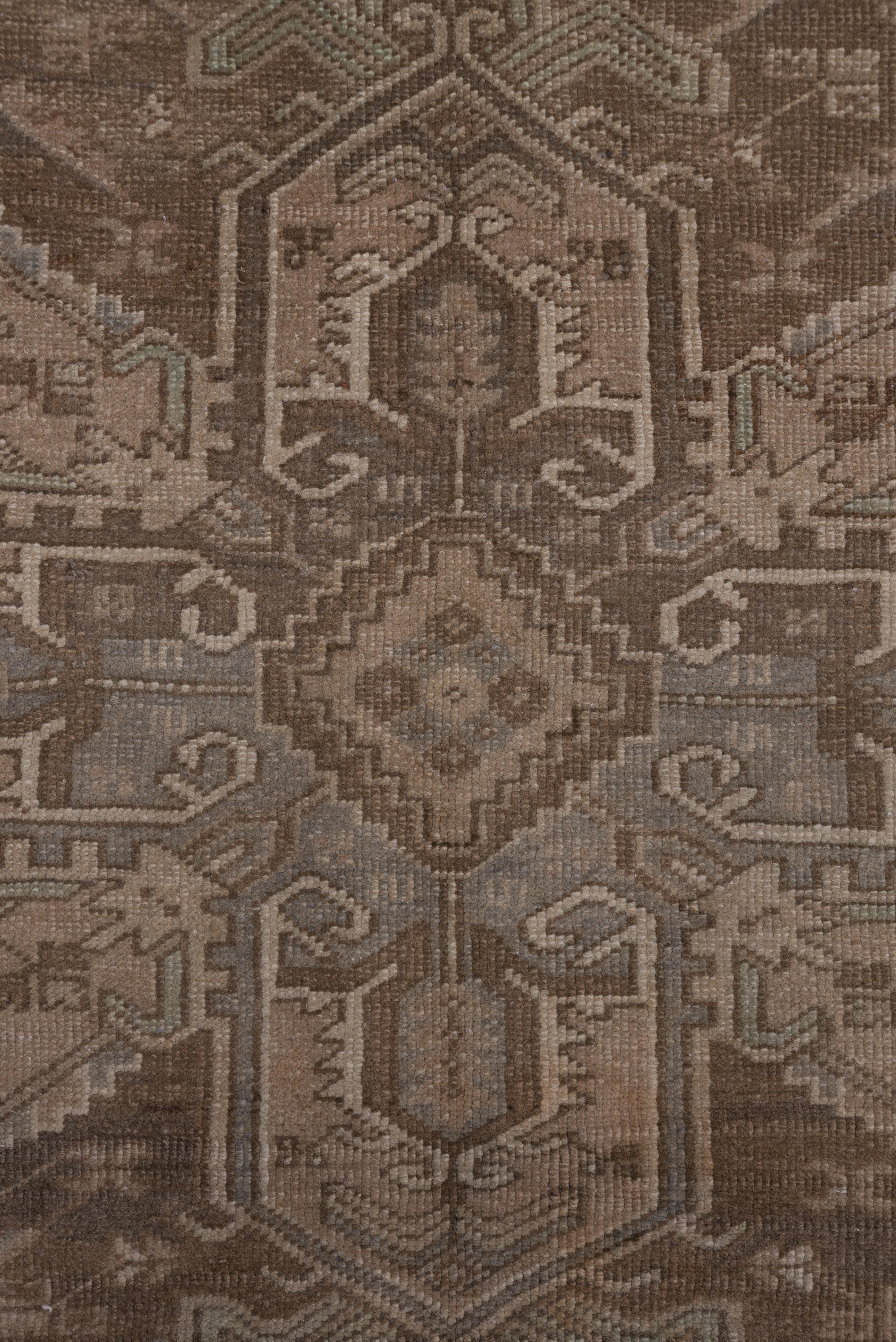 Hand-Knotted Antique Heriz Carpet with Neutral Palette, circa 1910s