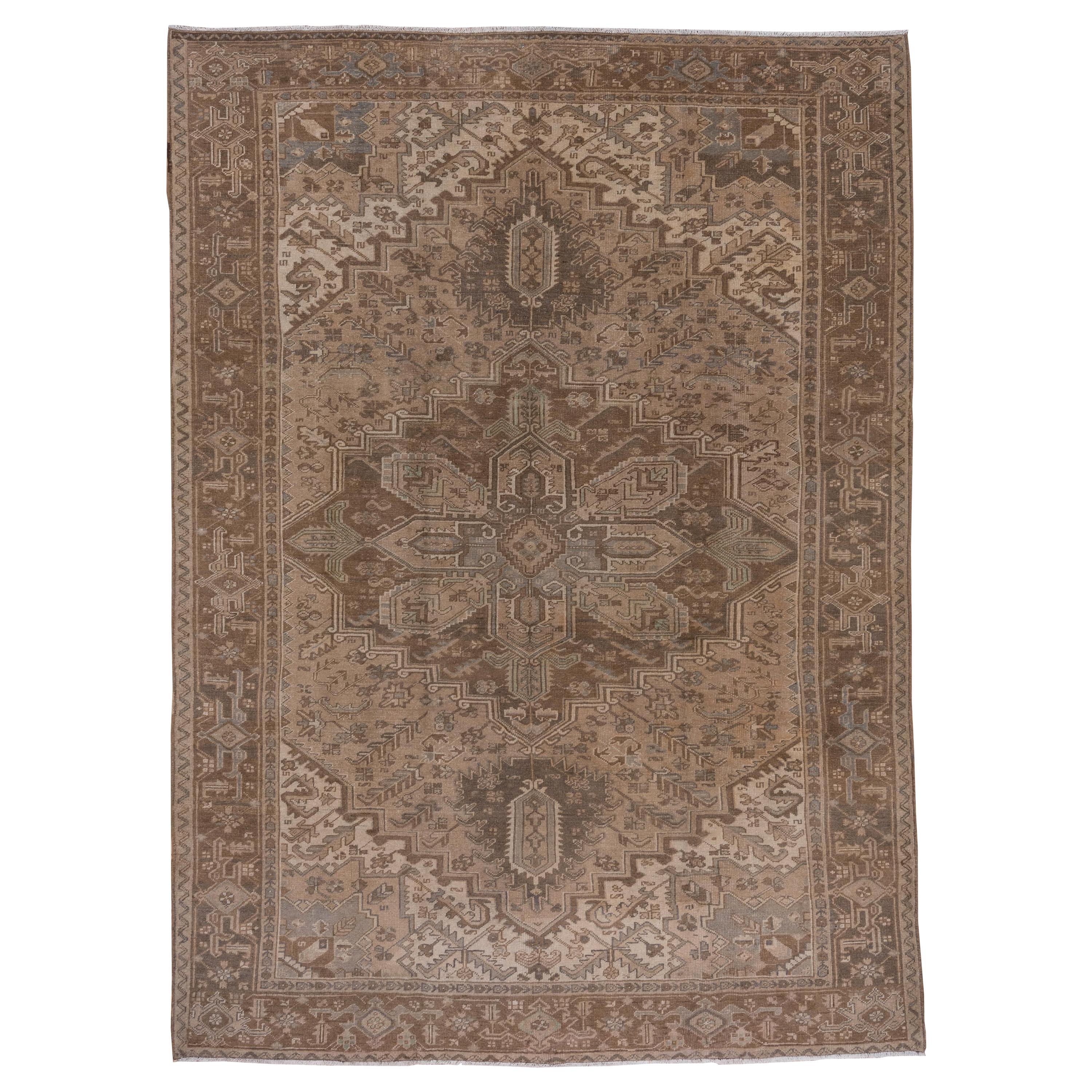Antique Heriz Carpet with Neutral Palette, circa 1910s
