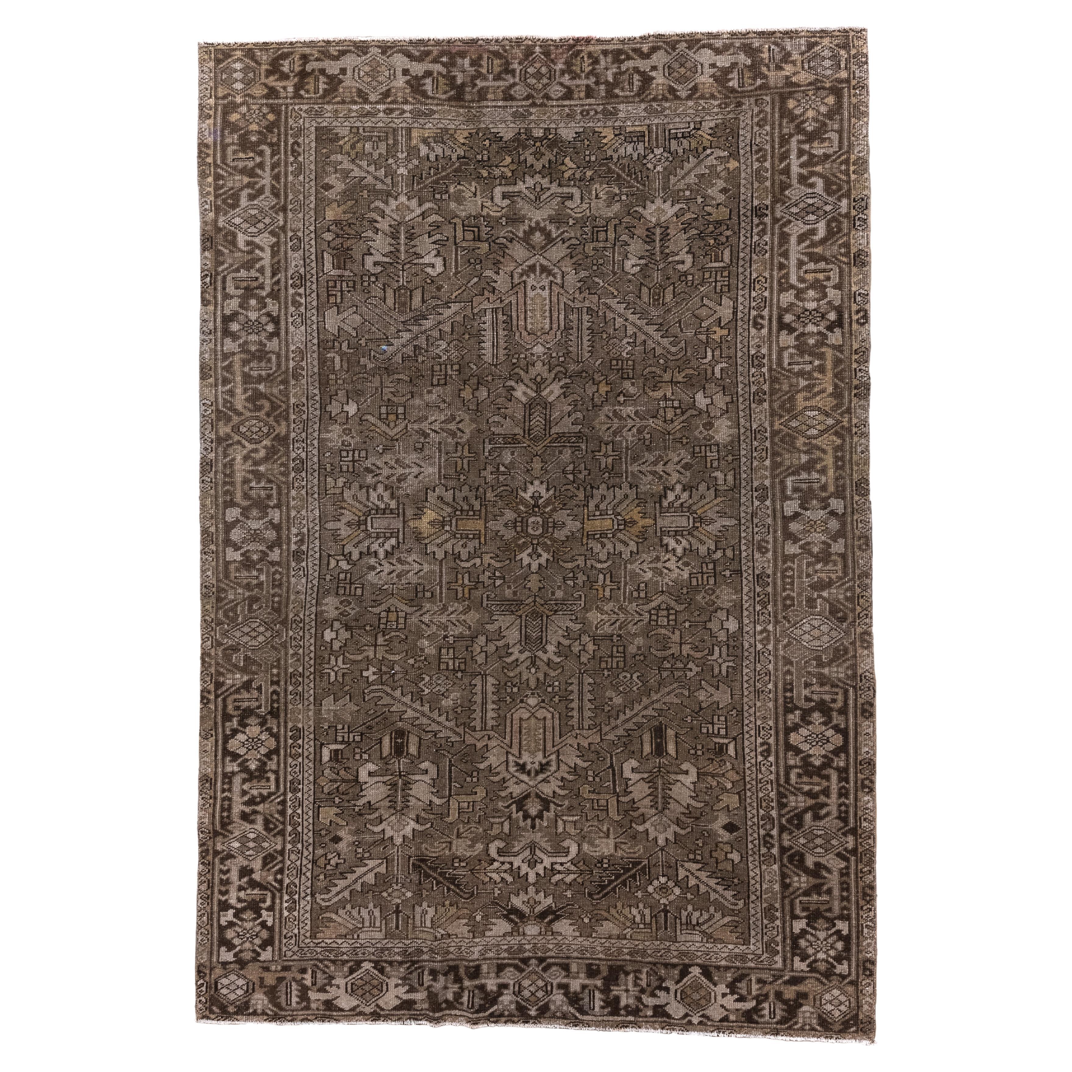 Antiker Heriz in neutralen Tönen mit geometrischem Medaillon