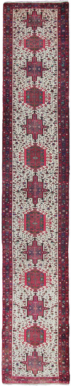 Antique Heriz Karaje Rug Persian Serapi Runner Rug Handmade Persian Rug 3x16