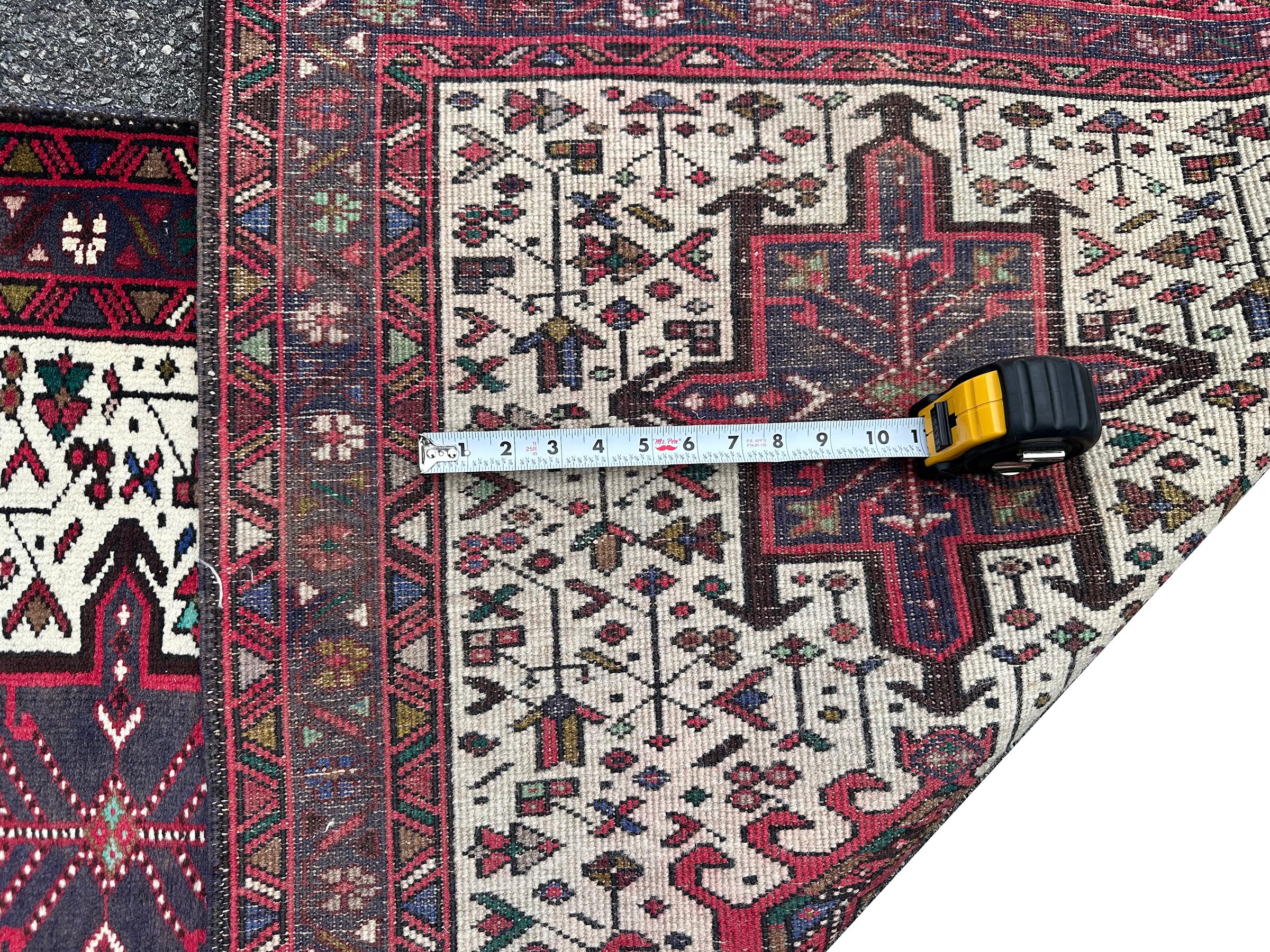 Tappeto antico Heriz Karaje Tappeto persiano Serapi Runner Tappeto persiano fatto a mano 3x16 in vendita 1