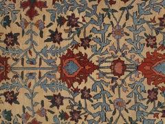 Antique Heriz Northwest Persian Runner, Handmade Rug, Navy Light Blue, Gold Rust