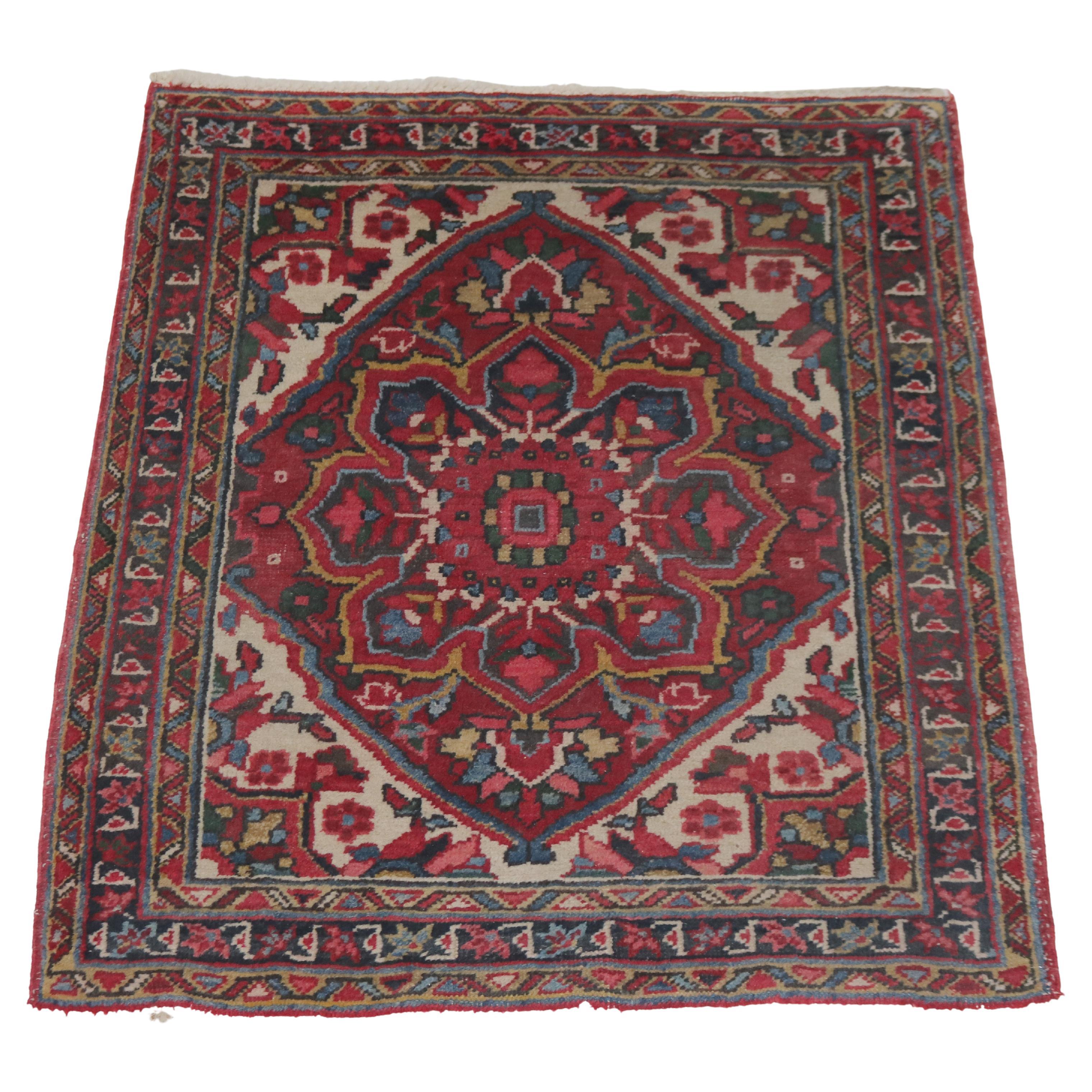 Antique Heriz Room Size Oriental Wool Rug, c1930 For Sale at 1stDibs