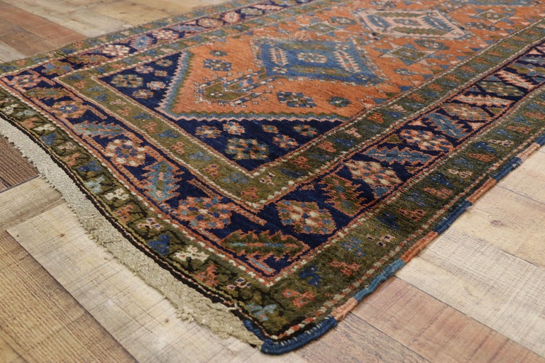 20th Century Antique Heriz Persian Runner with Modern Tribal Style For Sale