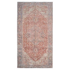 Tapis Heriz rouge et bleu 10'3''x18'10'' vers 1920