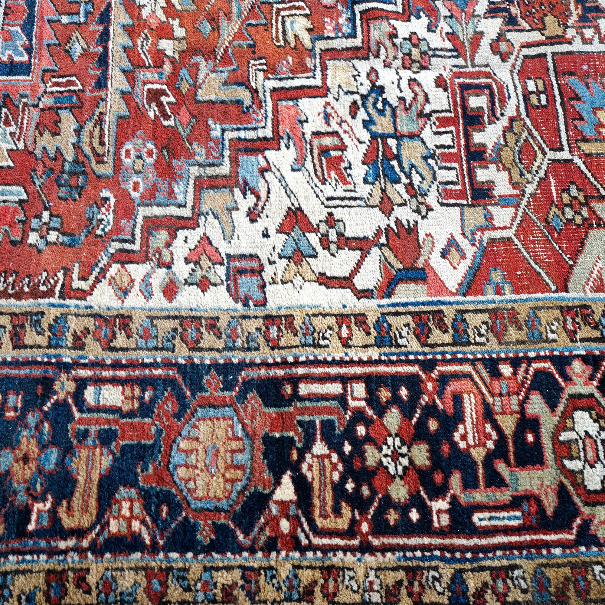 Antique Heriz Room Size Oriental Wool Rug, c1930 For Sale 6
