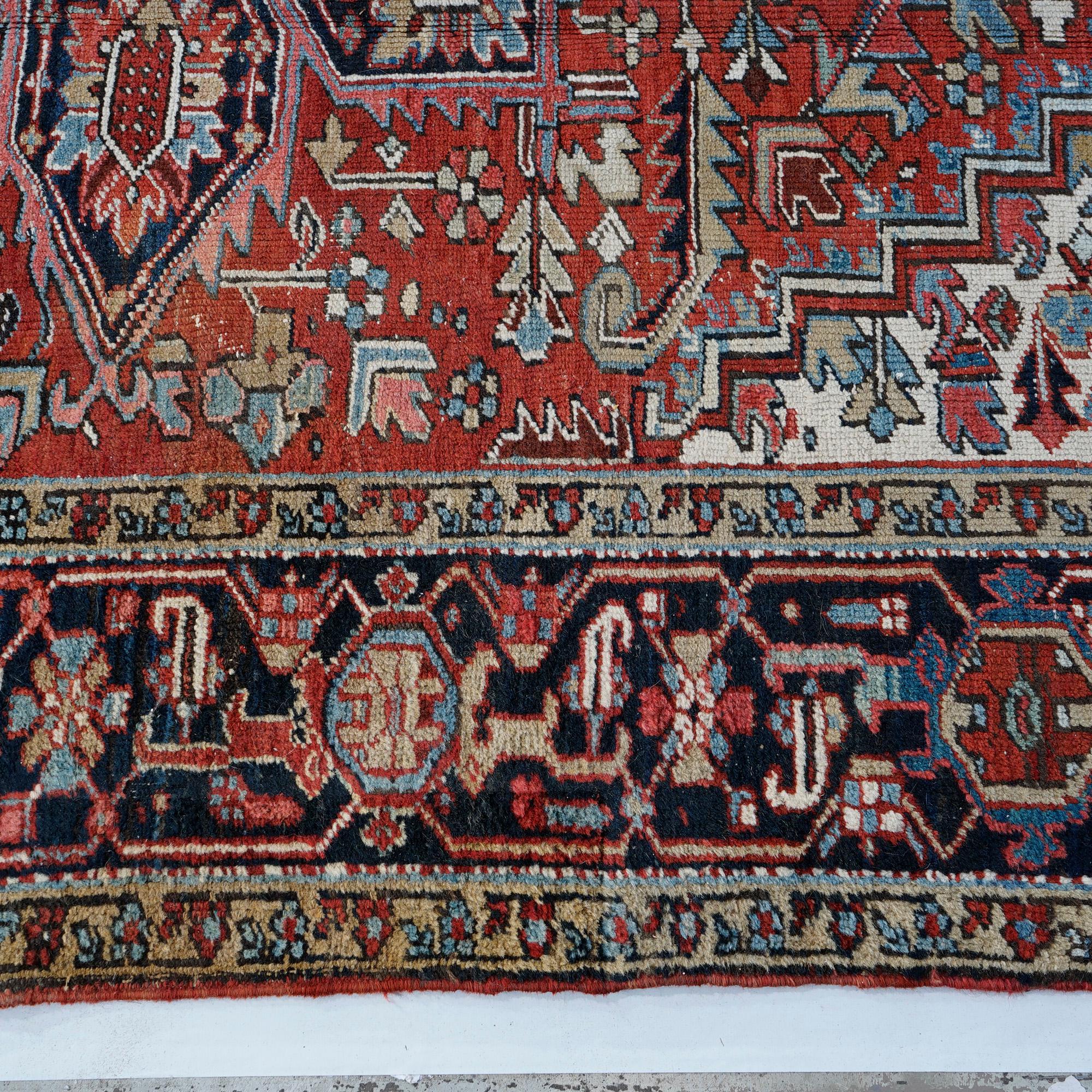 Antique Heriz Room Size Oriental Wool Rug, c1930 For Sale 8