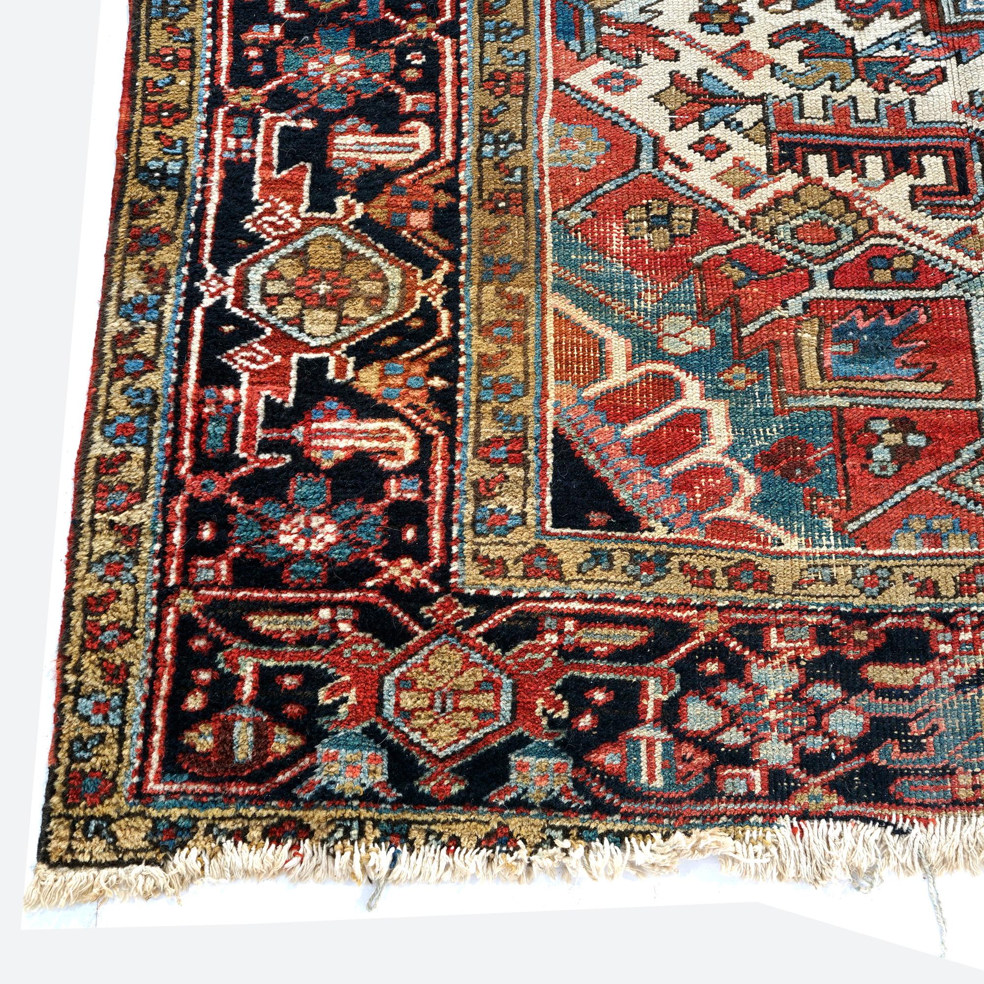 Antique Heriz Room Size Oriental Wool Rug, c1930 For Sale 9