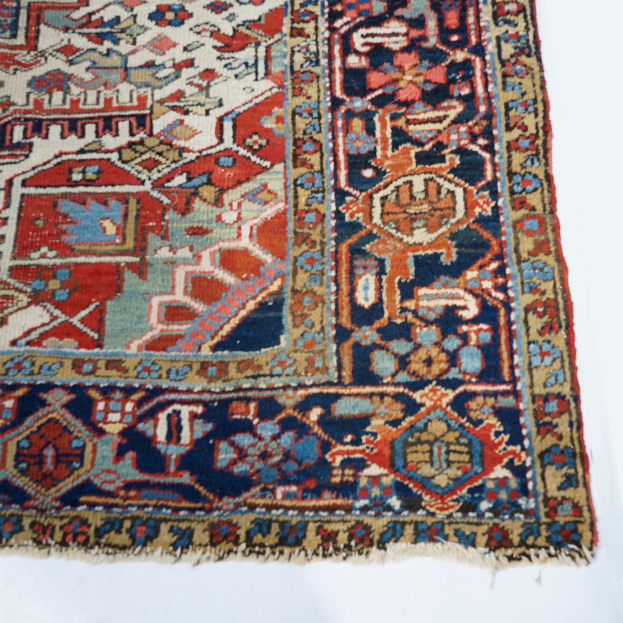 Antique Heriz Room Size Oriental Wool Rug, c1930 For Sale 10