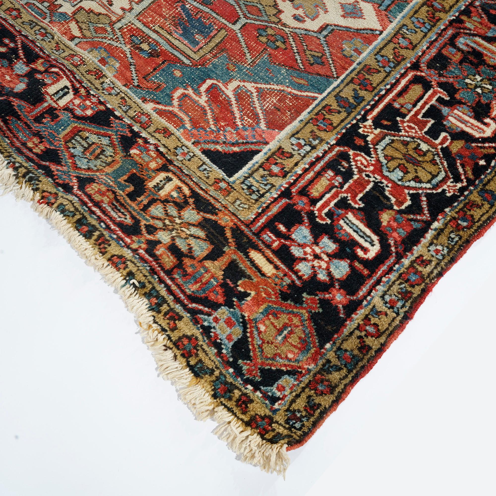 Antique Heriz Room Size Oriental Wool Rug, c1930 For Sale 12
