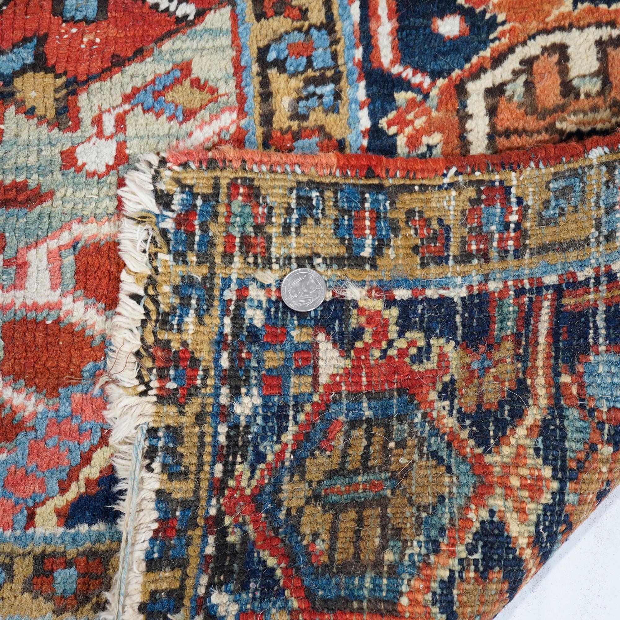 Antique Heriz Room Size Oriental Wool Rug, c1930 For Sale 14