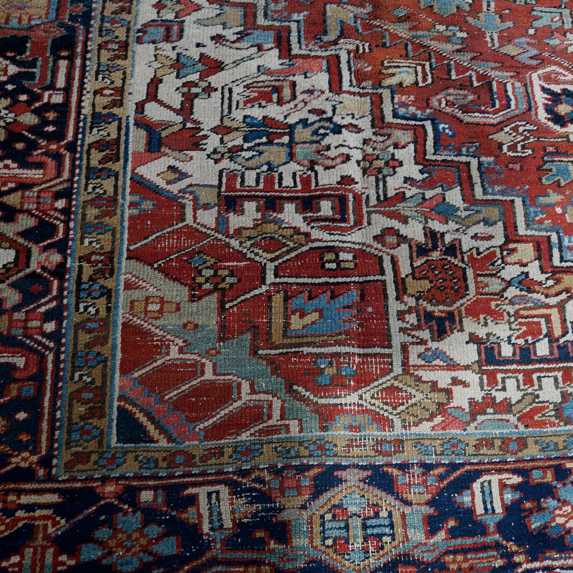 Antique Heriz Room Size Oriental Wool Rug, c1930 For Sale 4