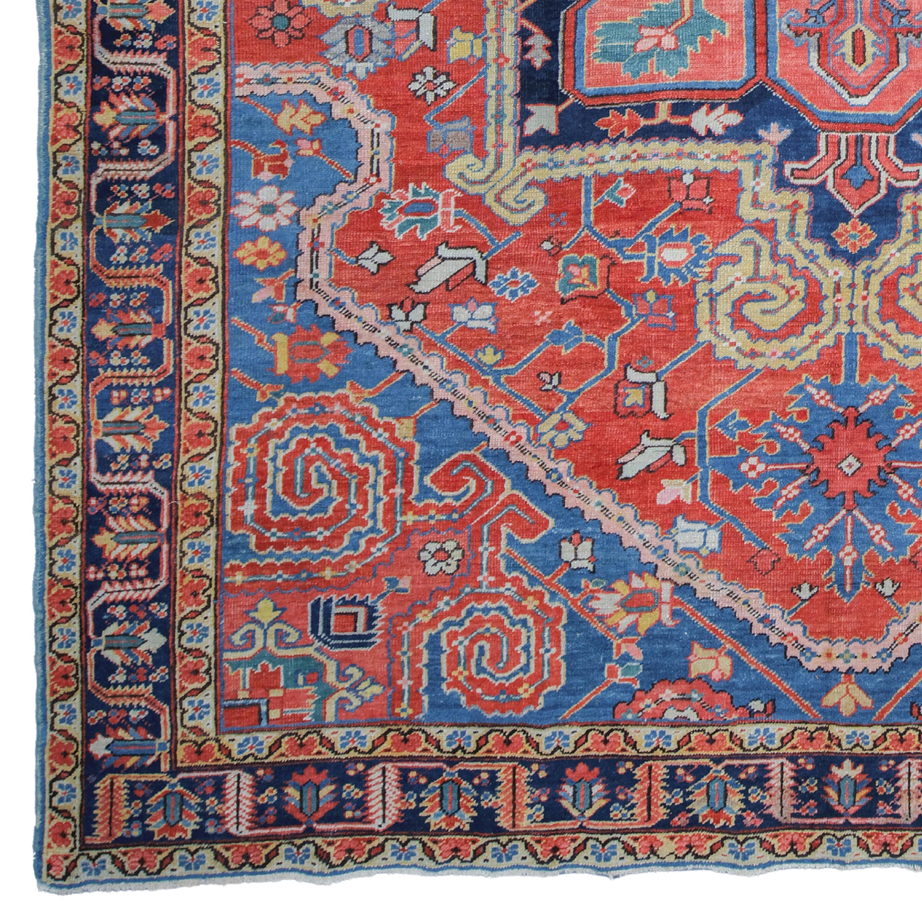A Historical Beauty: 19th Century Heriz Carpet

If you want to add historical and artistic value to your home, this antique carpet is for you. This carpet is a Heriz carpet from the 19th century. Heriz is one of the oldest and most famous carpet