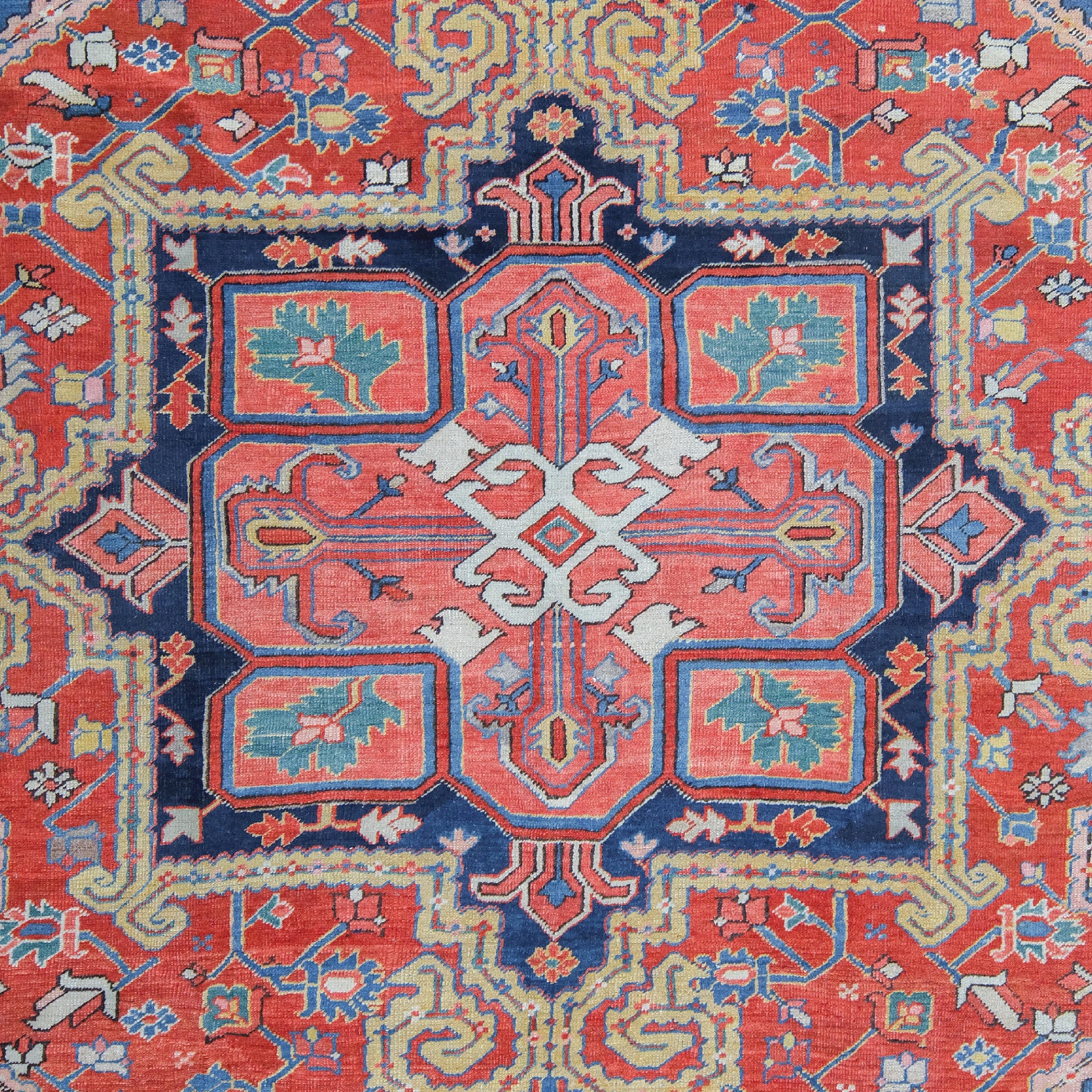 Persian Antique Heriz Rug - 19th Century Heriz Carpet, Handmade Rug, Antique Rug For Sale