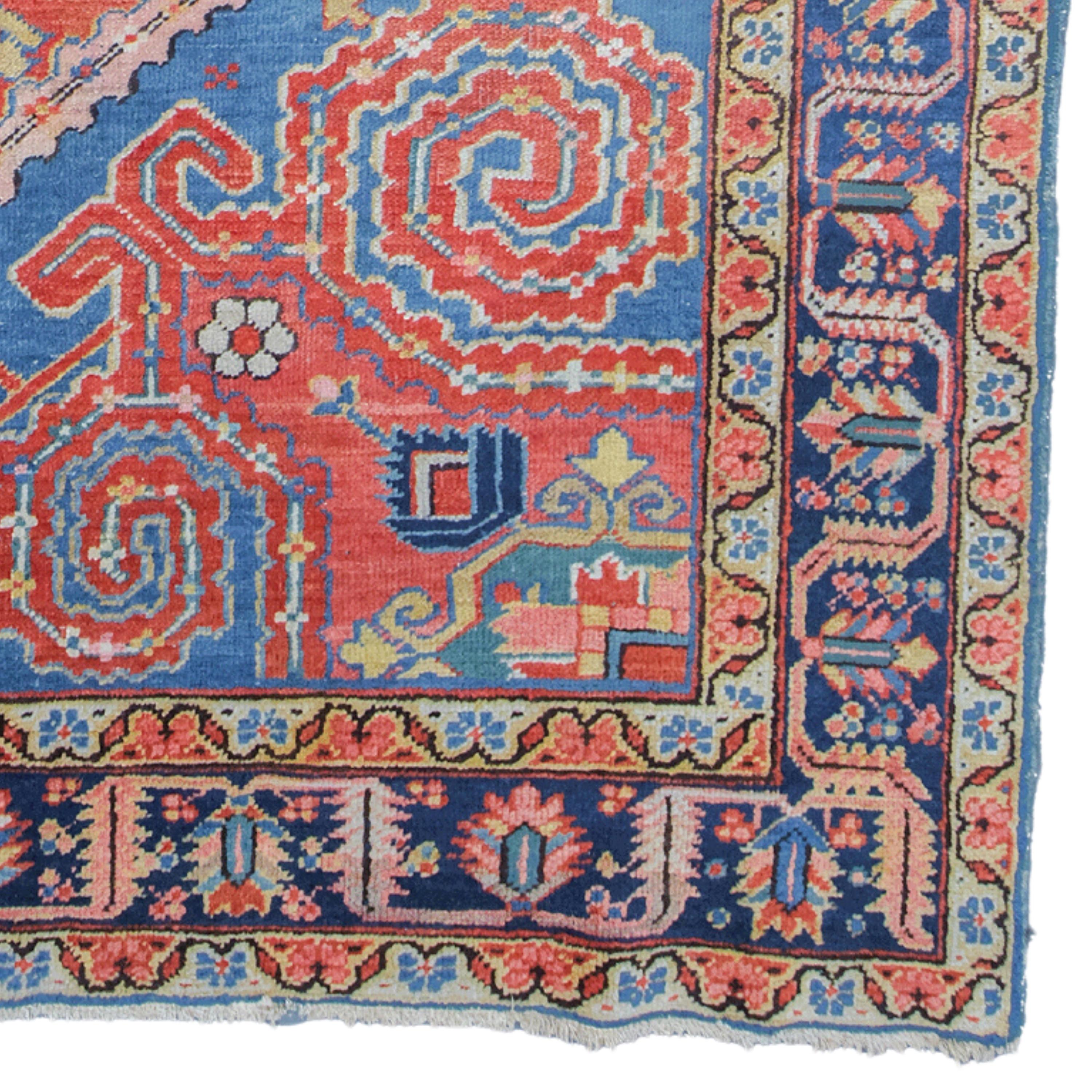 Wool Antique Heriz Rug - 19th Century Heriz Carpet, Handmade Rug, Antique Rug For Sale