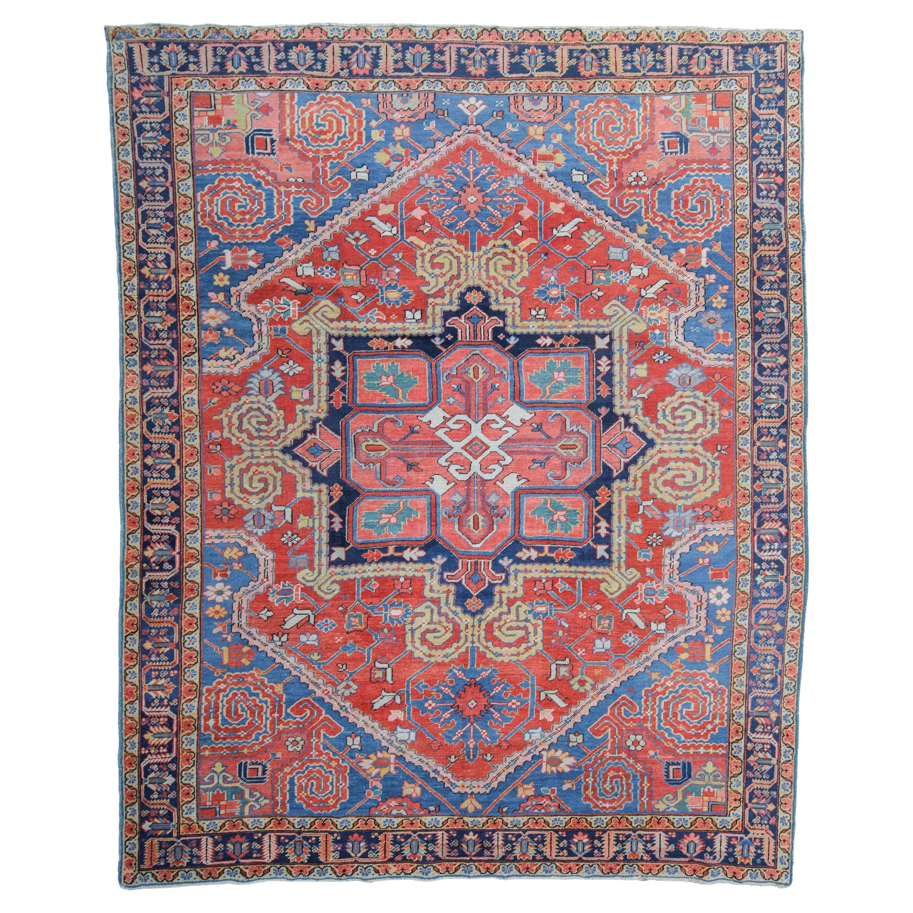 Antique Heriz Rug - 19th Century Heriz Carpet, Handmade Rug, Antique Rug