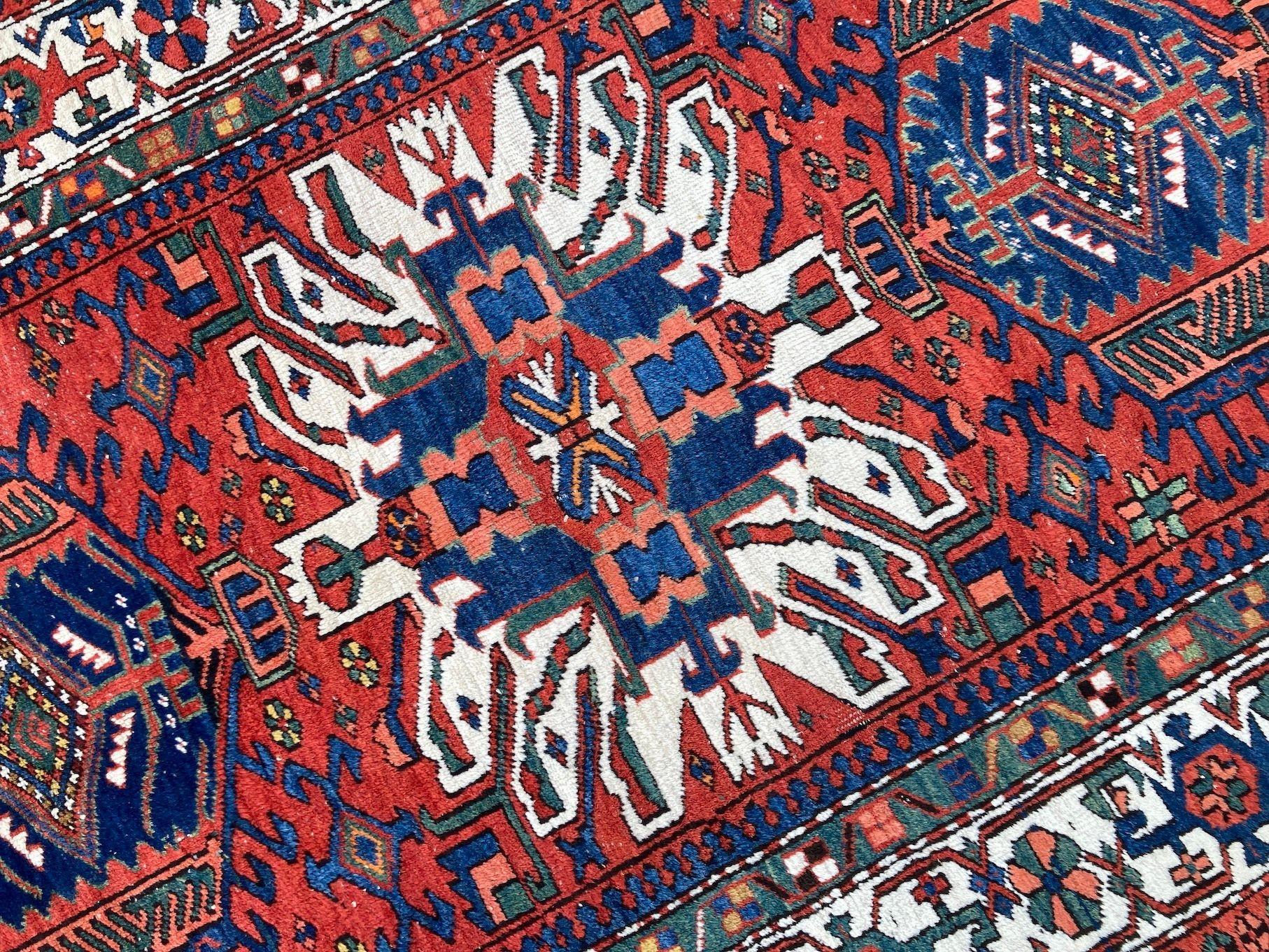 Antique Heriz Rug 2.05m x 1.37m For Sale 6