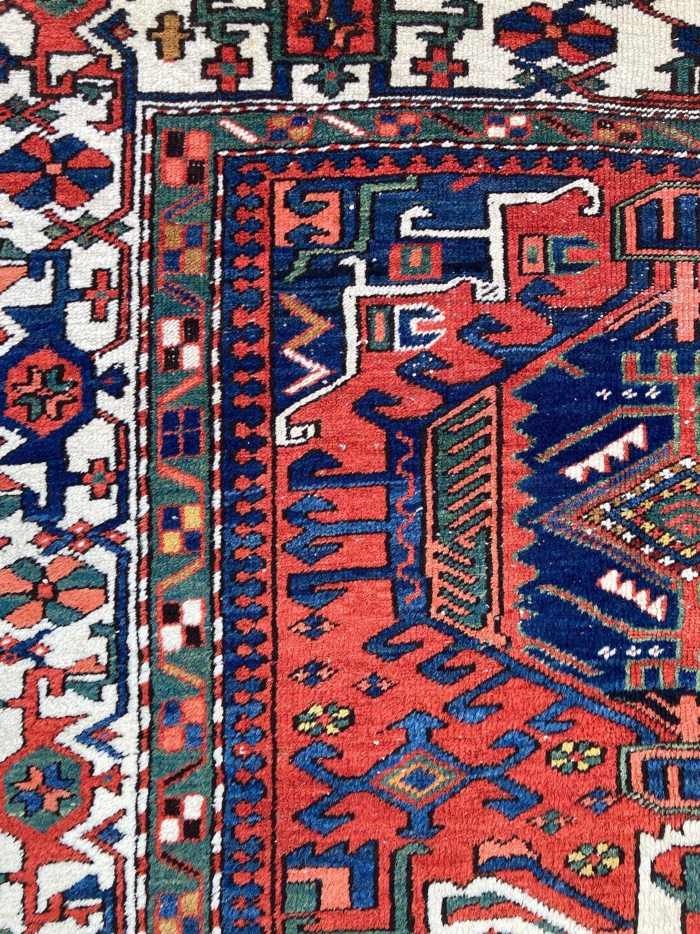 Antique Heriz Rug 2.05m x 1.37m For Sale 7