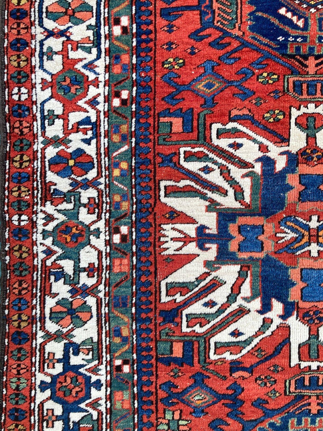 Antique Heriz Rug 2.05m x 1.37m For Sale 8