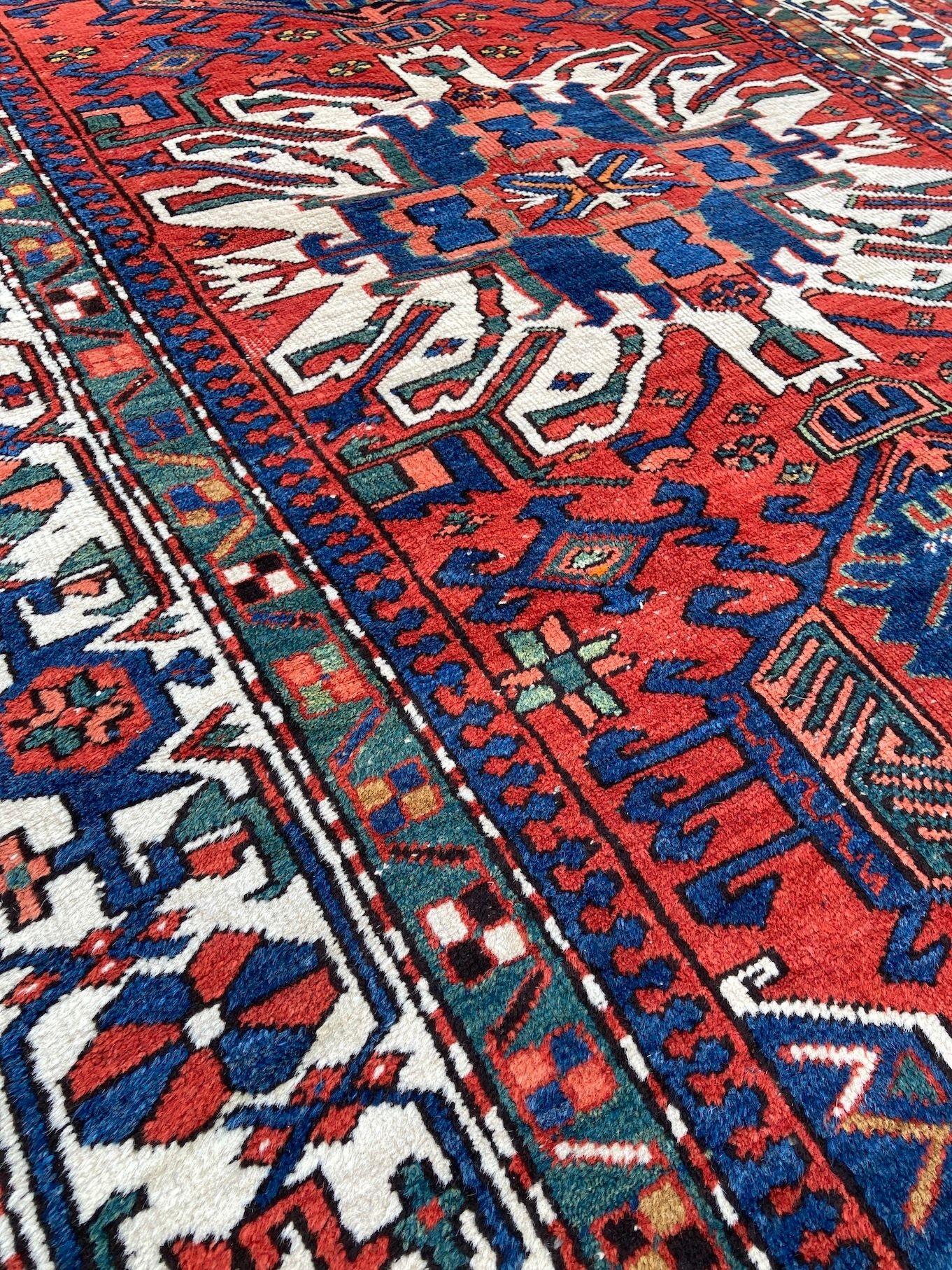 Antique Heriz Rug 2.05m x 1.37m For Sale 10