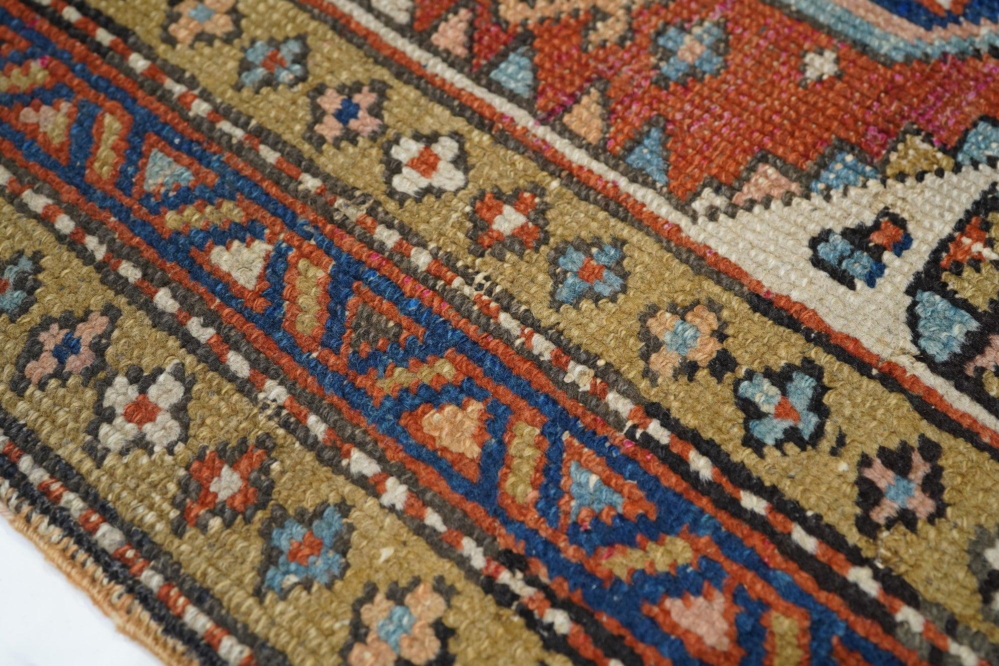 Hand-Knotted Antique Heriz Rug 2'2'' x 4'0