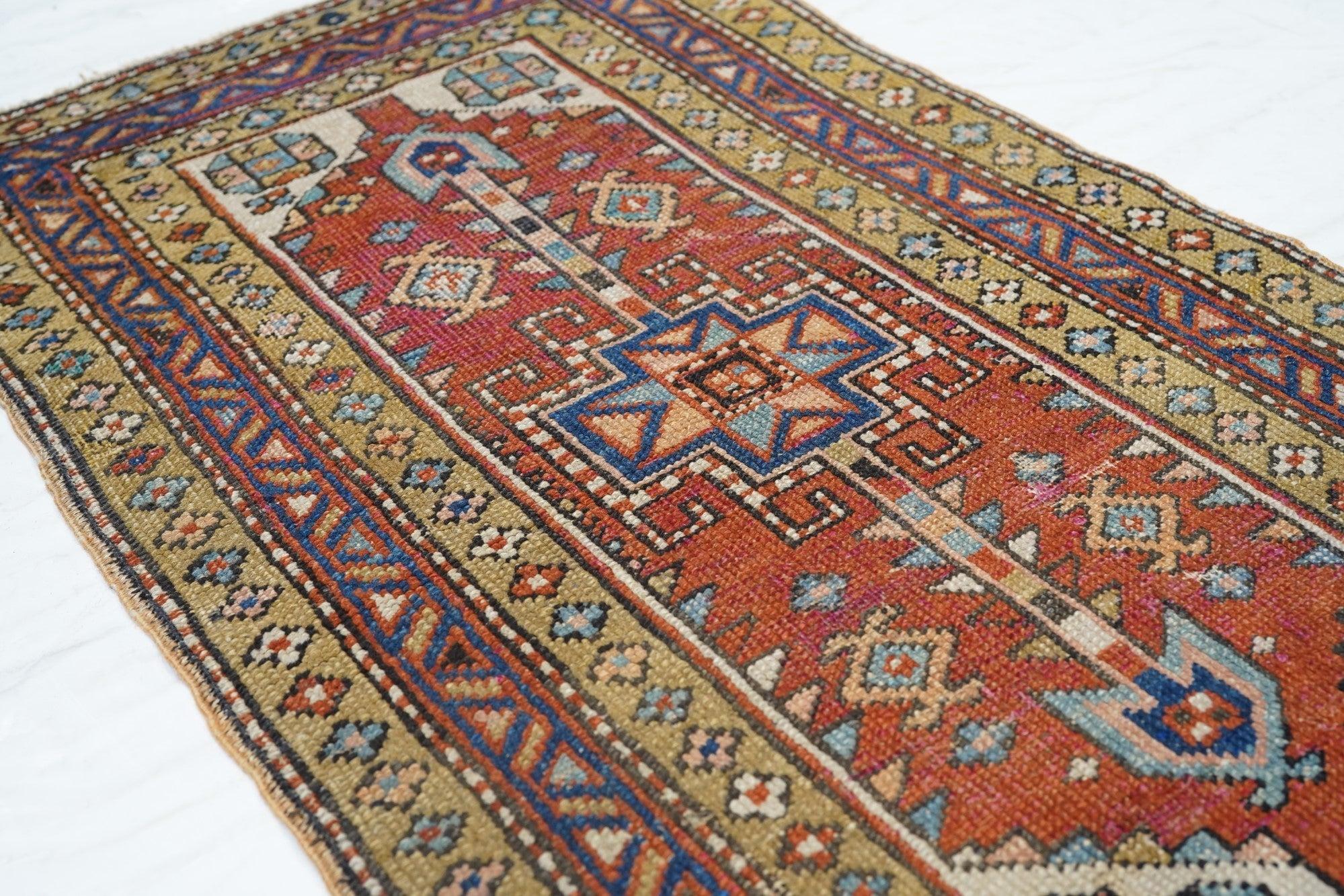 19th Century Antique Heriz Rug 2'2'' x 4'0