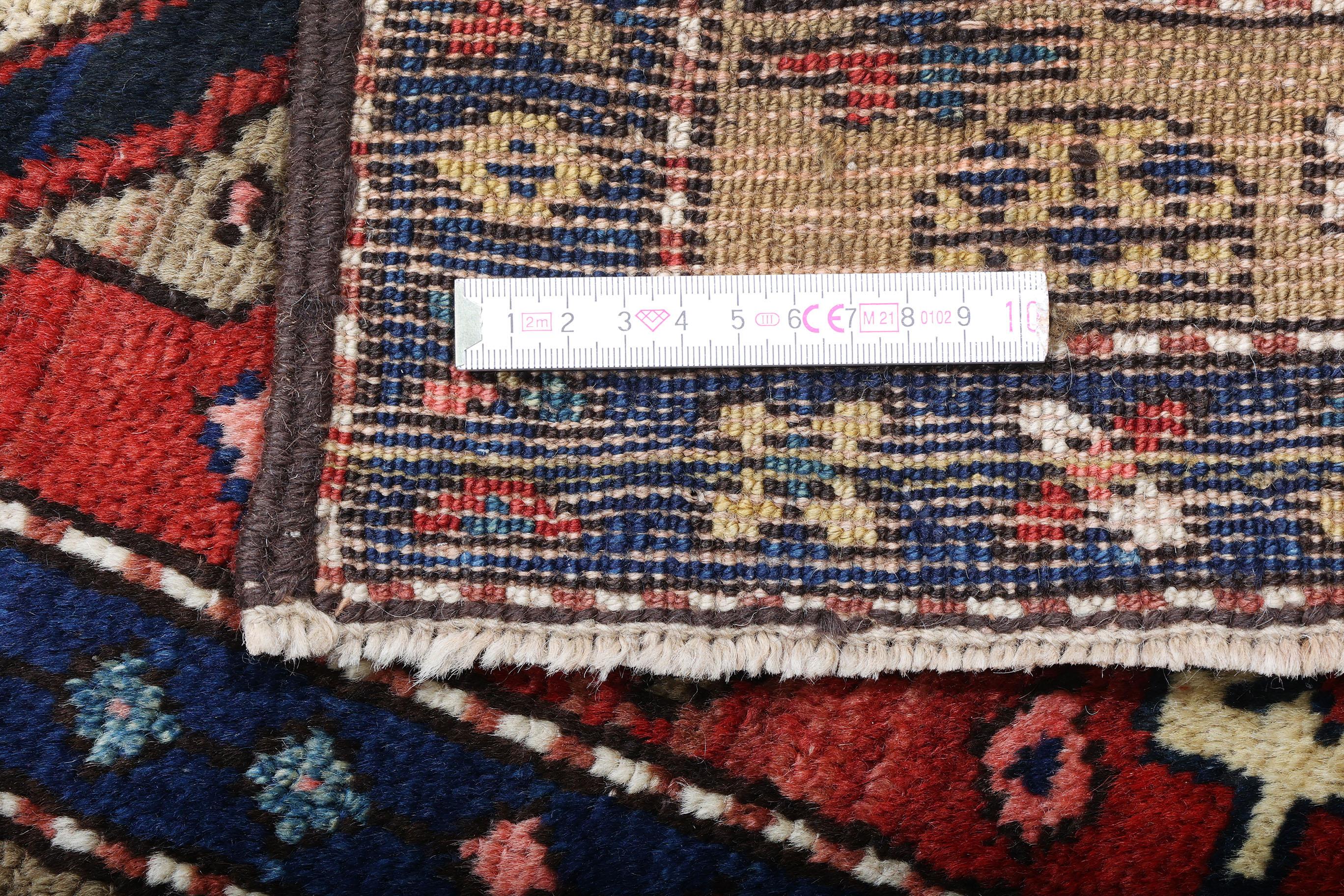Tapis ancien Heriz (3.2x1.1m, 1900). Détails exquis (noués à la main). en vente 2