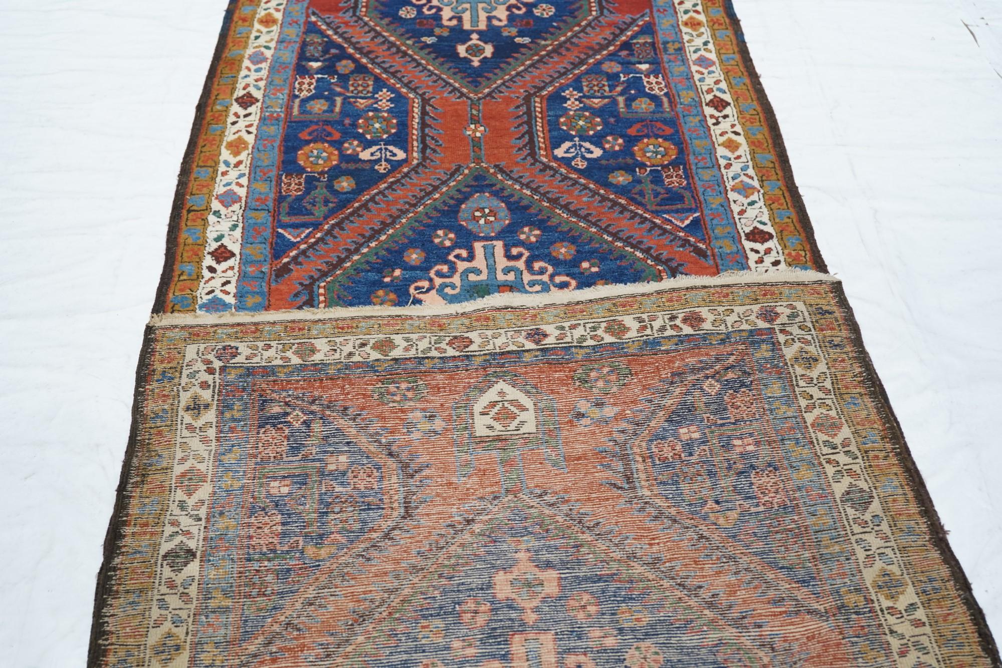 Antique Heriz Rug 3'5'' x 11'8'' For Sale 3