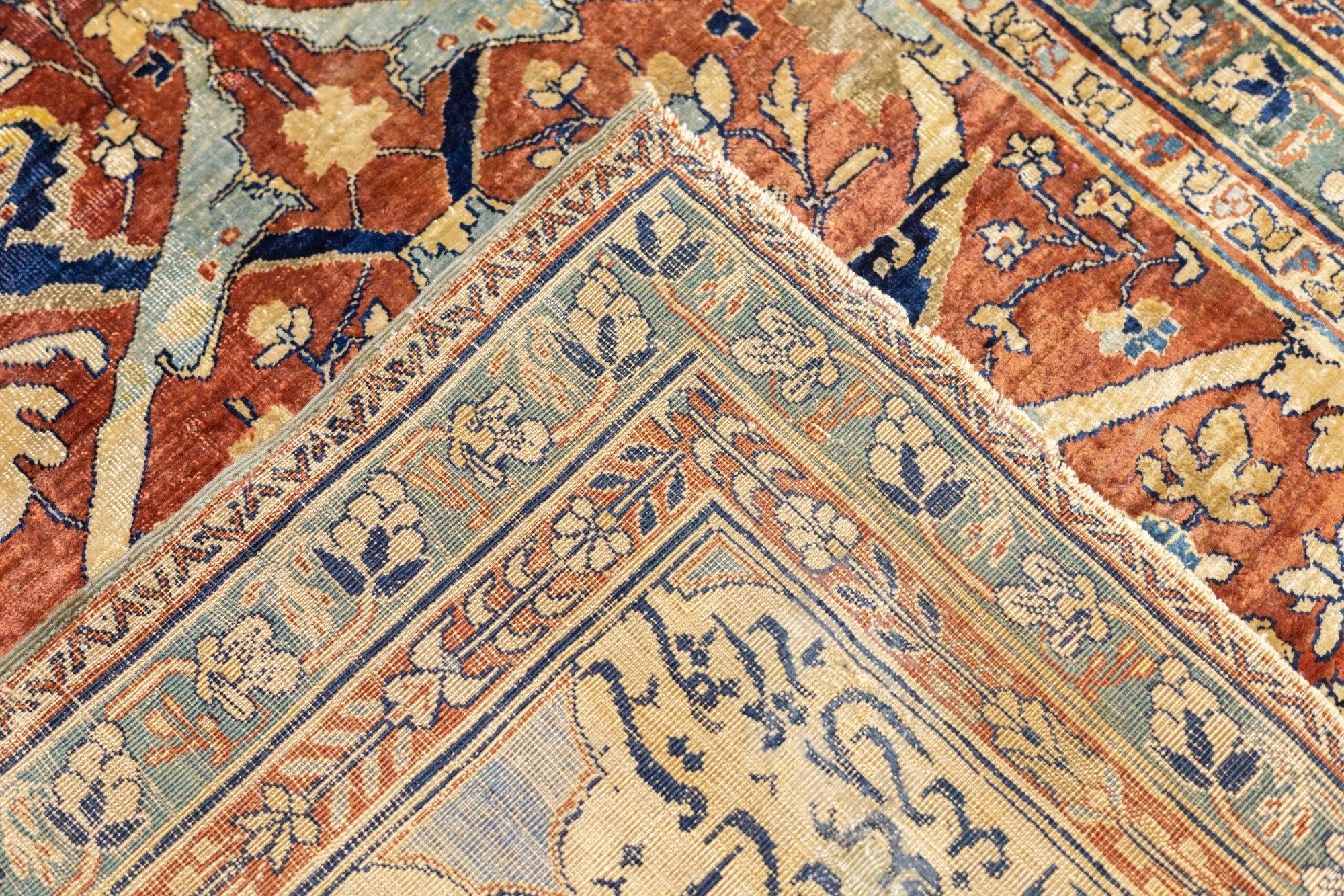 Antique Heriz Rug 4'3'' x 5'6'' For Sale 5