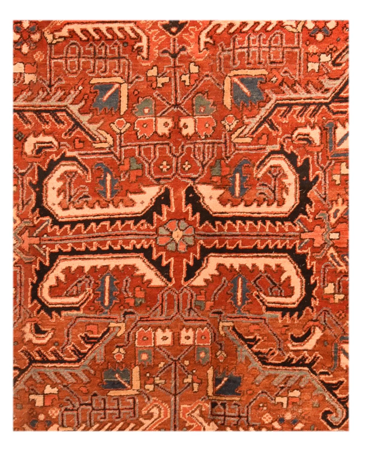 Hand-Knotted Antique Heriz Rug 6'8'' x 9'0'' For Sale