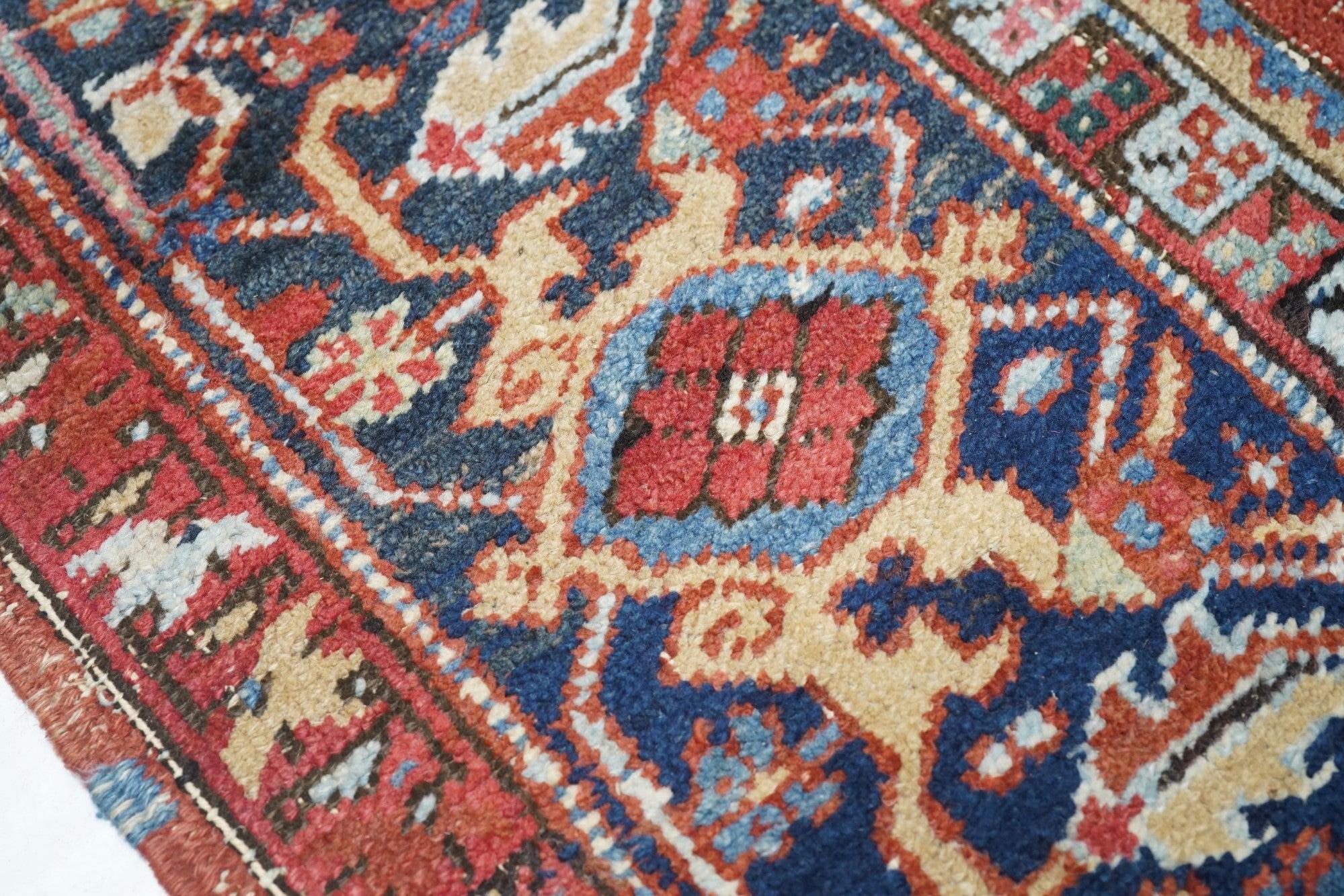 Hand-Knotted Antique Heriz Rug 6'8'' x 9'11'' For Sale