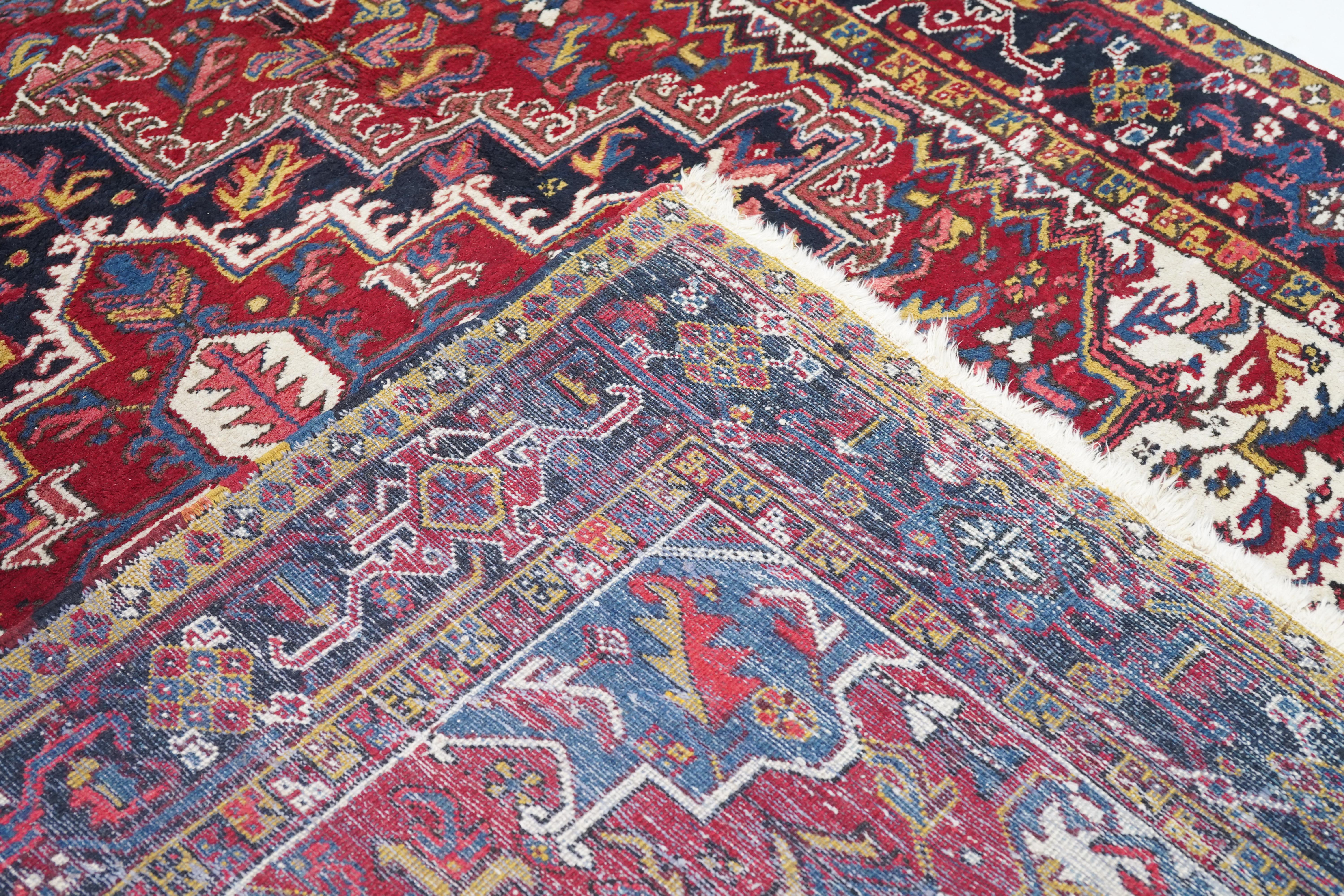 Antique Heriz Rug 6'8'' x 9'4'' For Sale 5