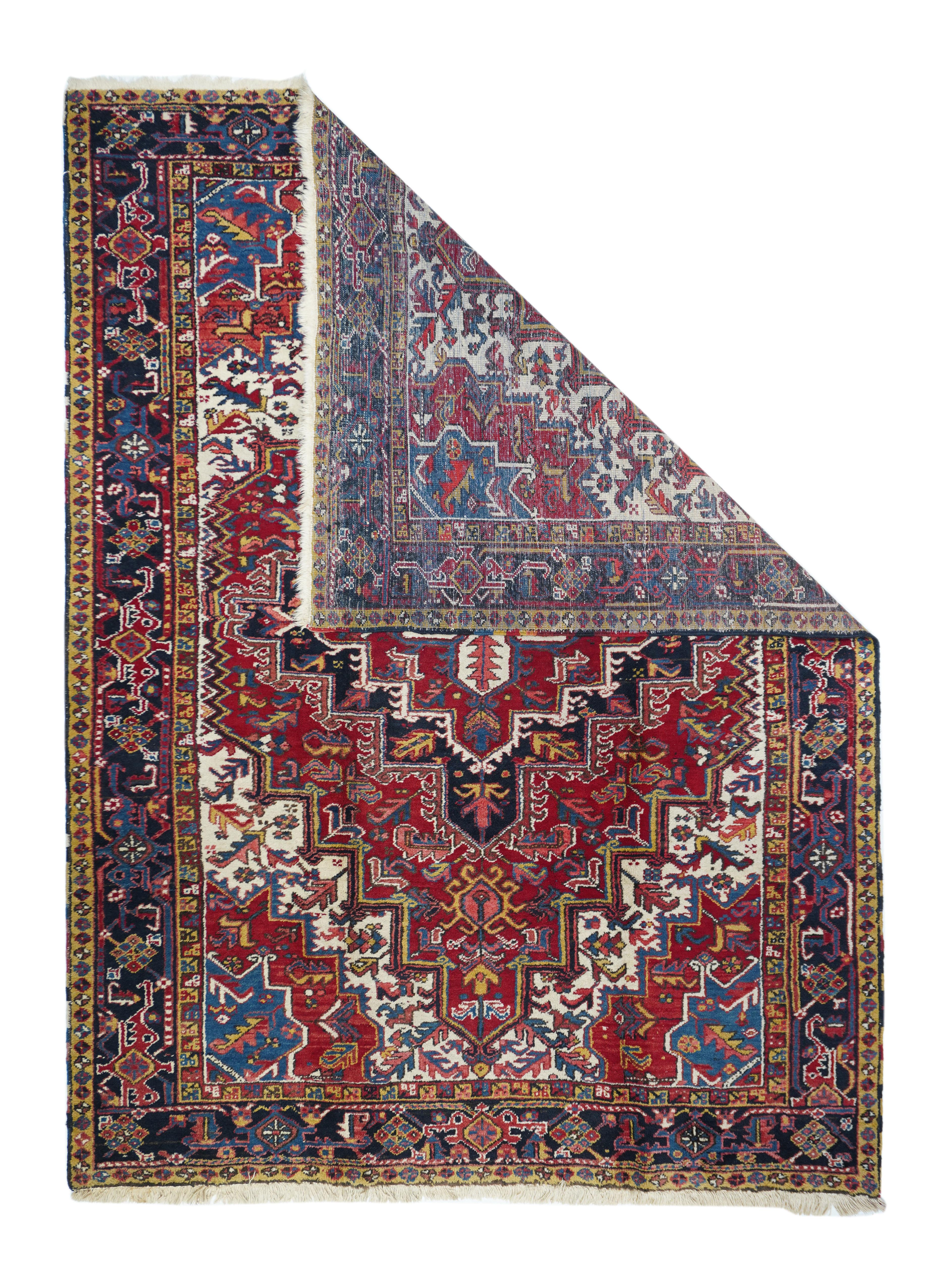 Persian Antique Heriz Rug 6'8'' x 9'4'' For Sale