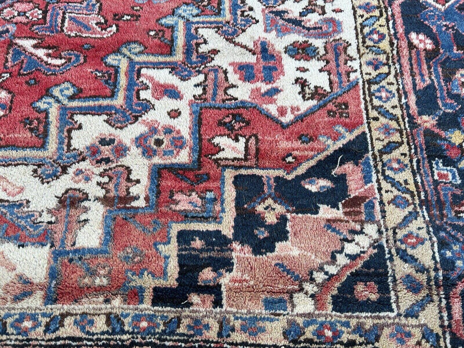 Hand-Knotted Antique Heriz Rug 8 x 11 ft room size Classic Vintage Azeri Carpet  For Sale