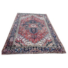 Vintage Heriz Rug 8 x 11 ft room size Classic Vintage Azeri Carpet 