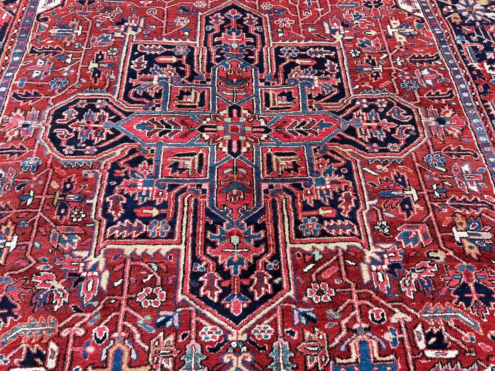 Antique Heriz Rug 8x12 ft room size Classic Vintage Azeri Carpet  For Sale 2